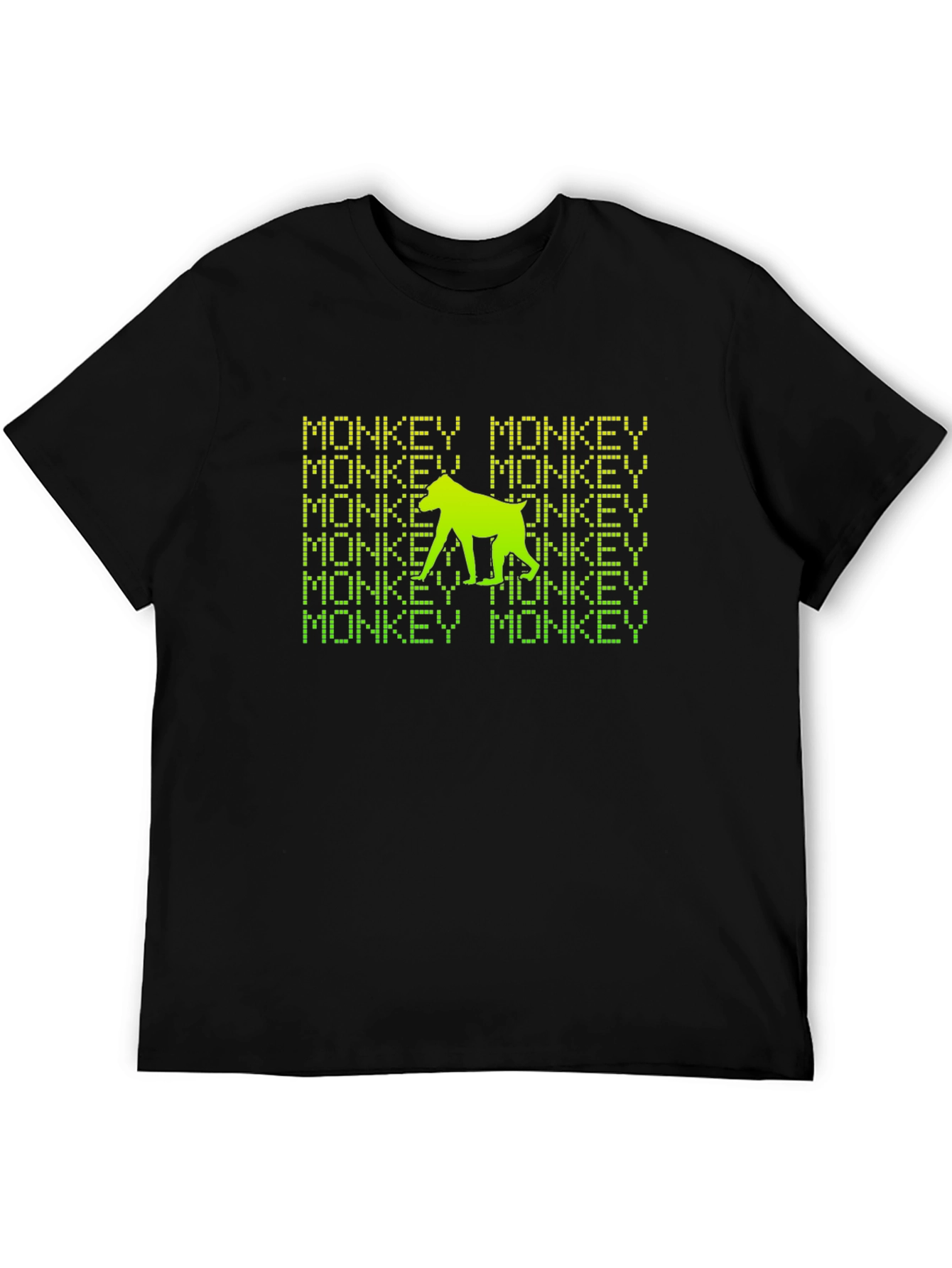 Monkey Text Graphic Print Black T-Shirt