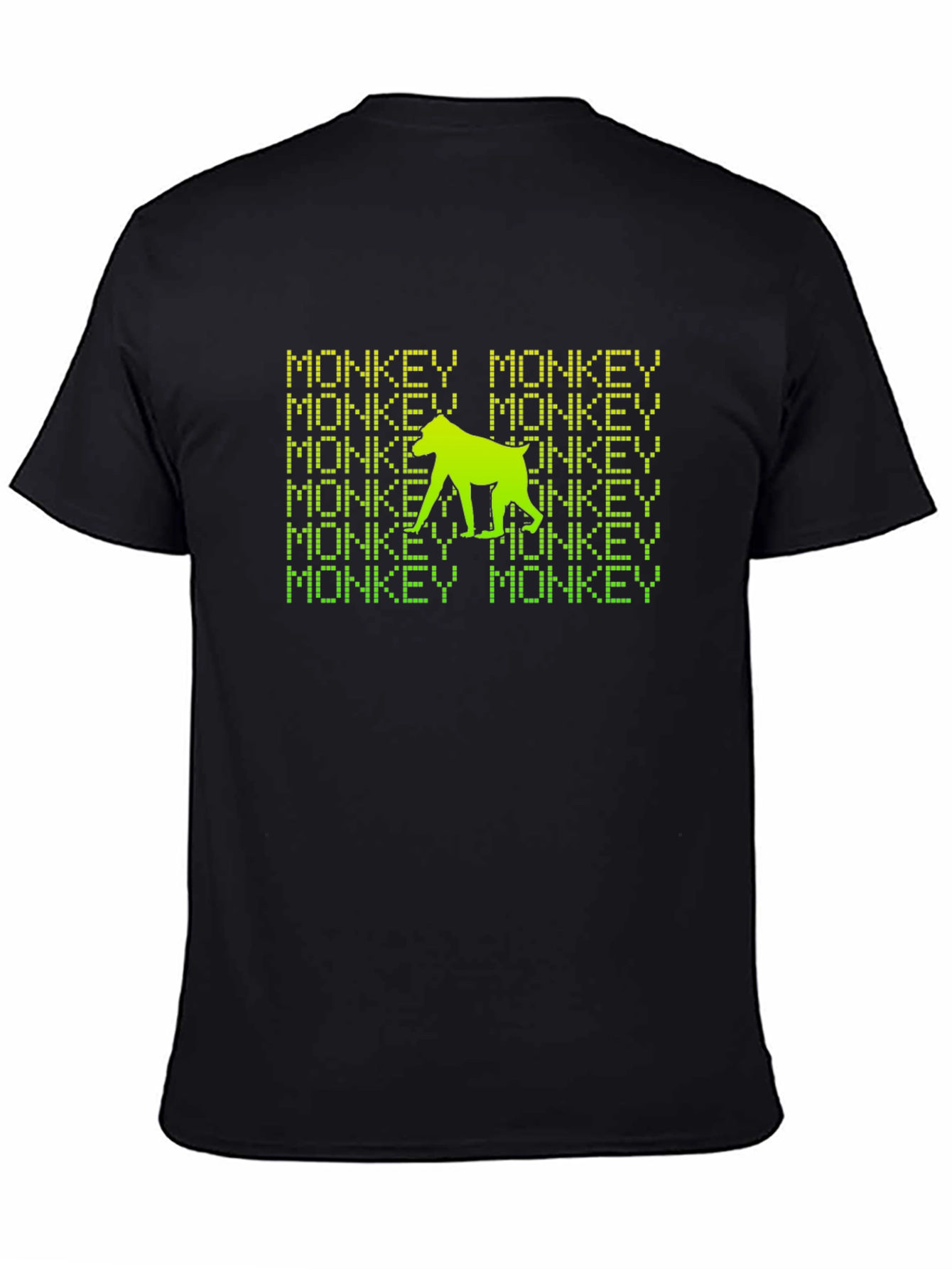 Monkey Text Graphic Print Black T-Shirt