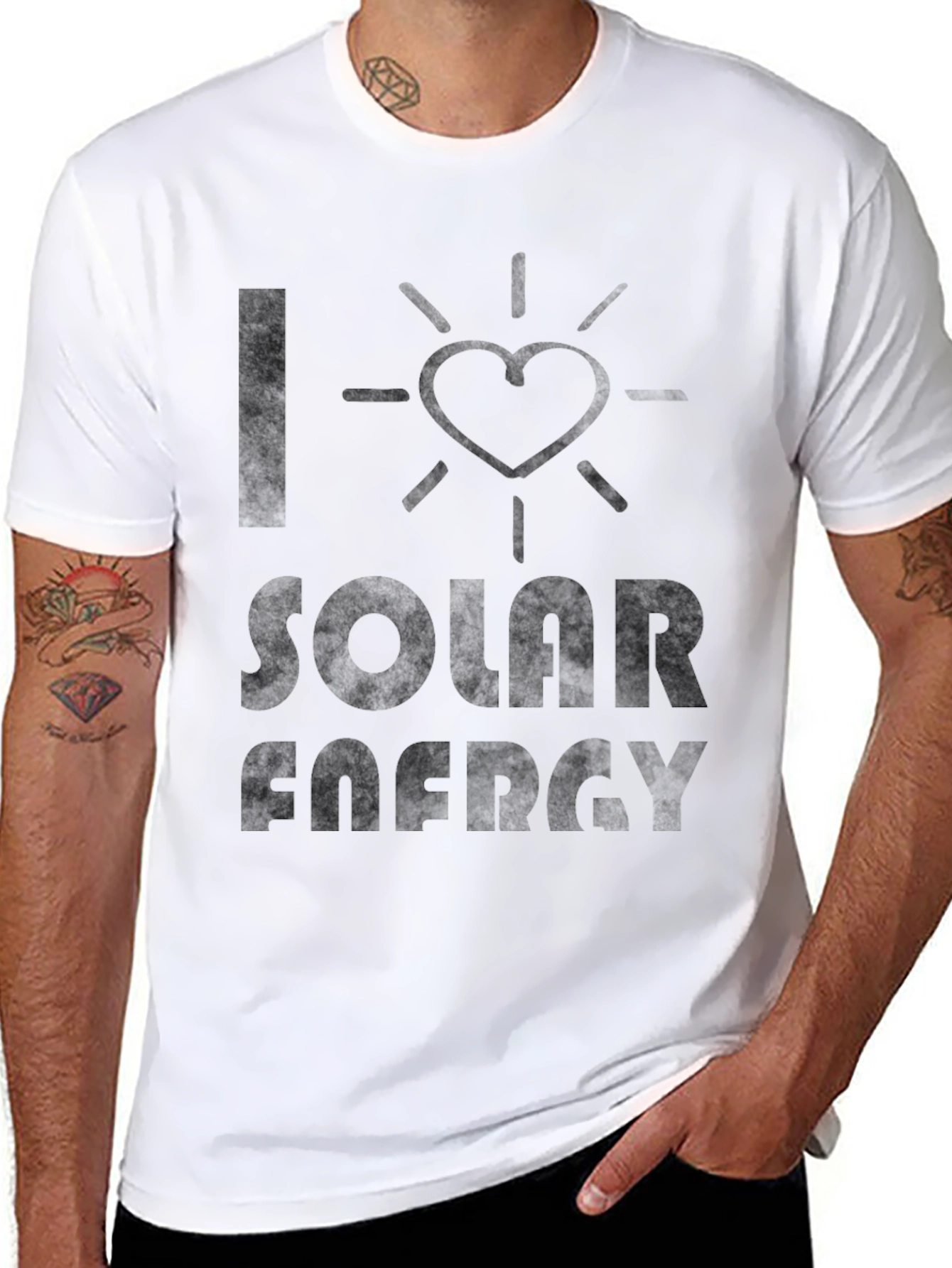 I Love Solar Energy T-Shirt - Black