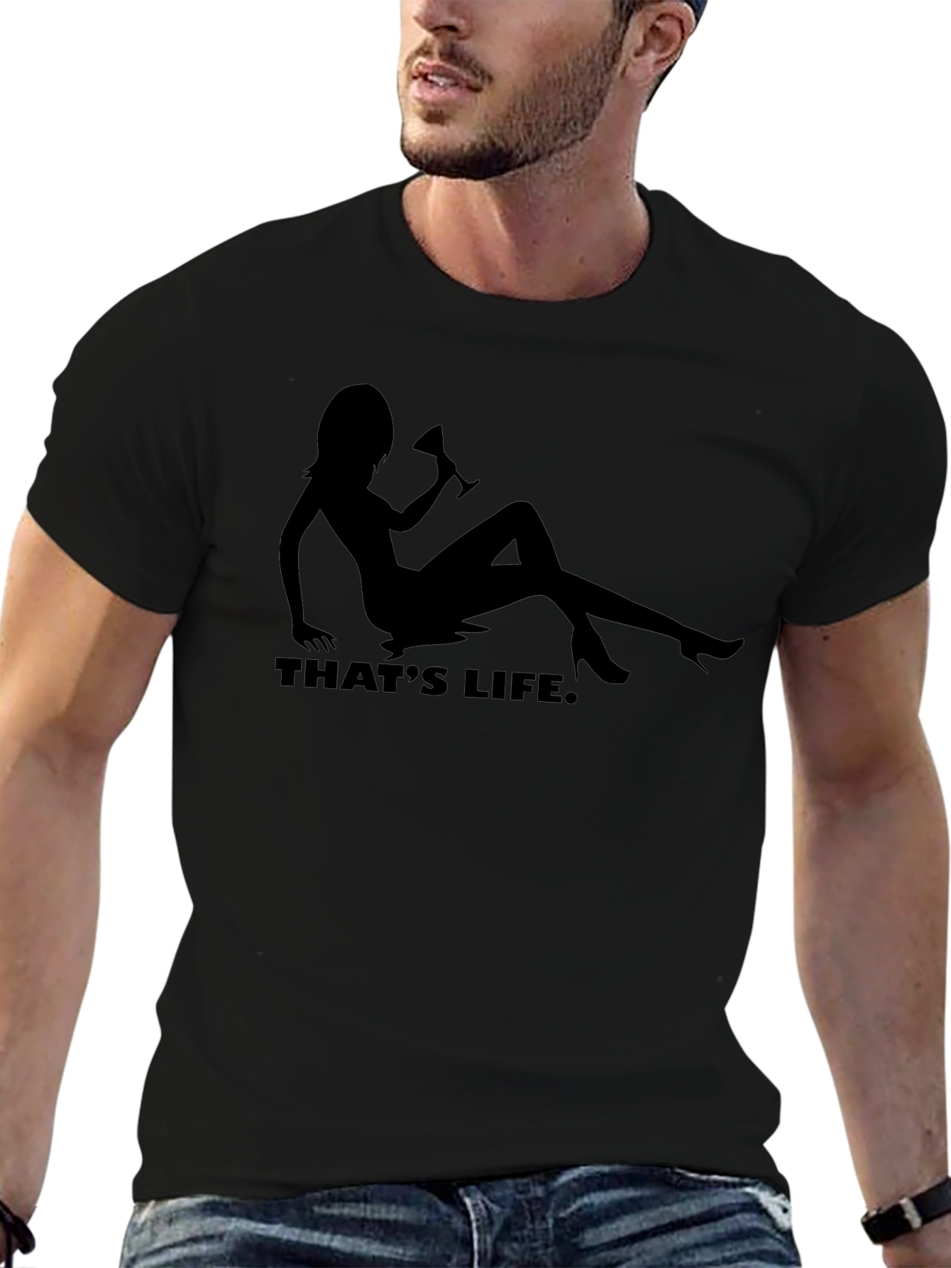 Thats Life Graphic Tee - Black Novelty T-Shirt