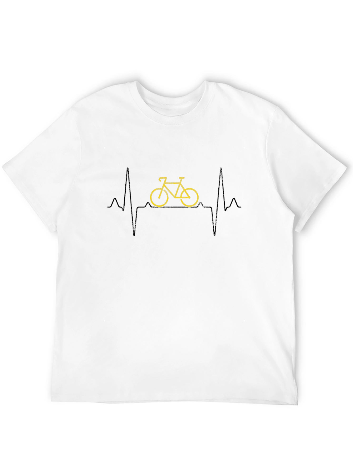 Bicycle Heartbeat Graphic Tee - Black Cotton T-Shirt