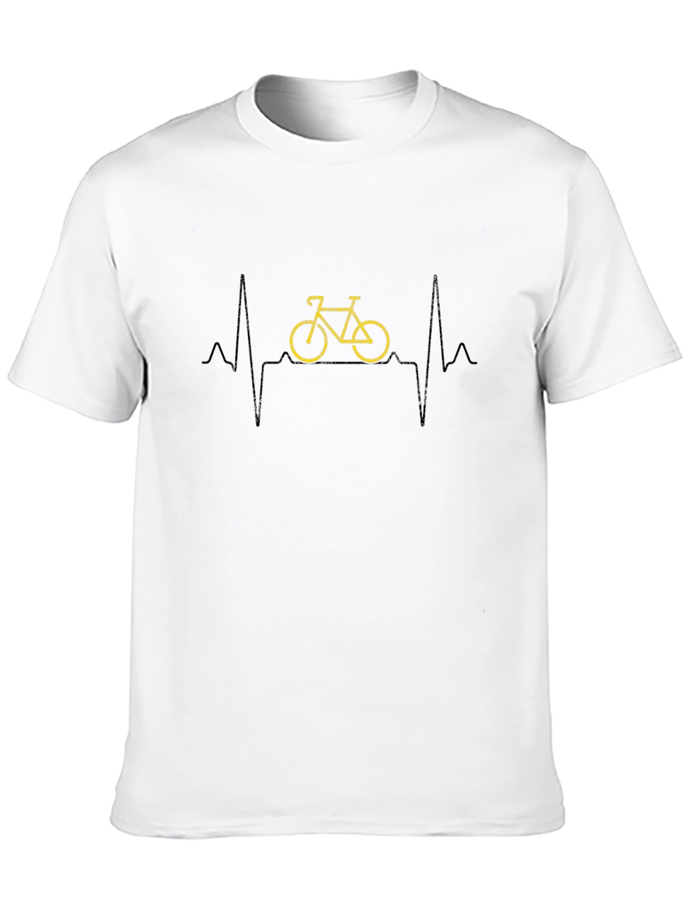 Bicycle Heartbeat Graphic Tee - Black Cotton T-Shirt