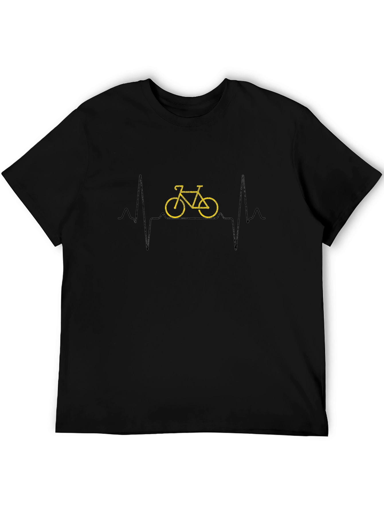 Bicycle Heartbeat Graphic Tee - Black Cotton T-Shirt