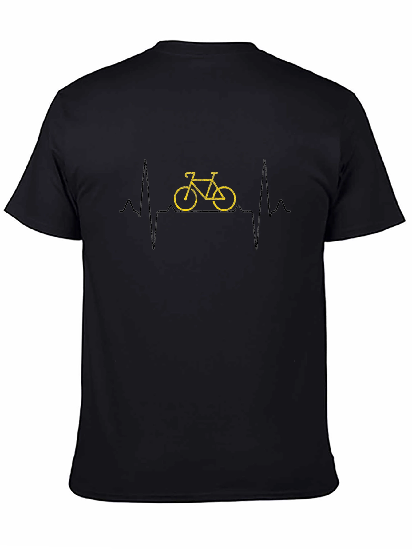 Bicycle Heartbeat Graphic Tee - Black Cotton T-Shirt