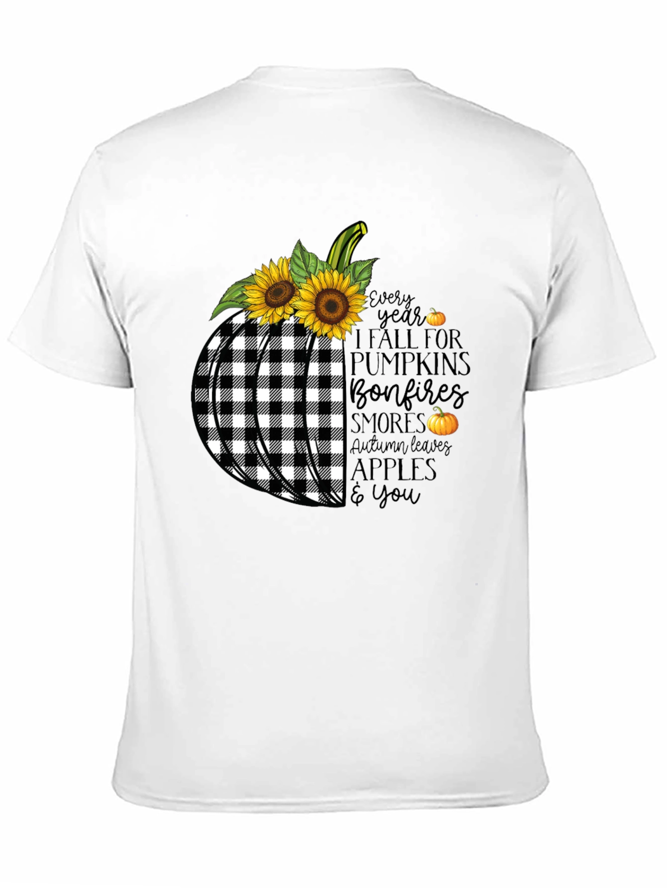 Fall Pumpkin Buffalo Plaid T-Shirt
