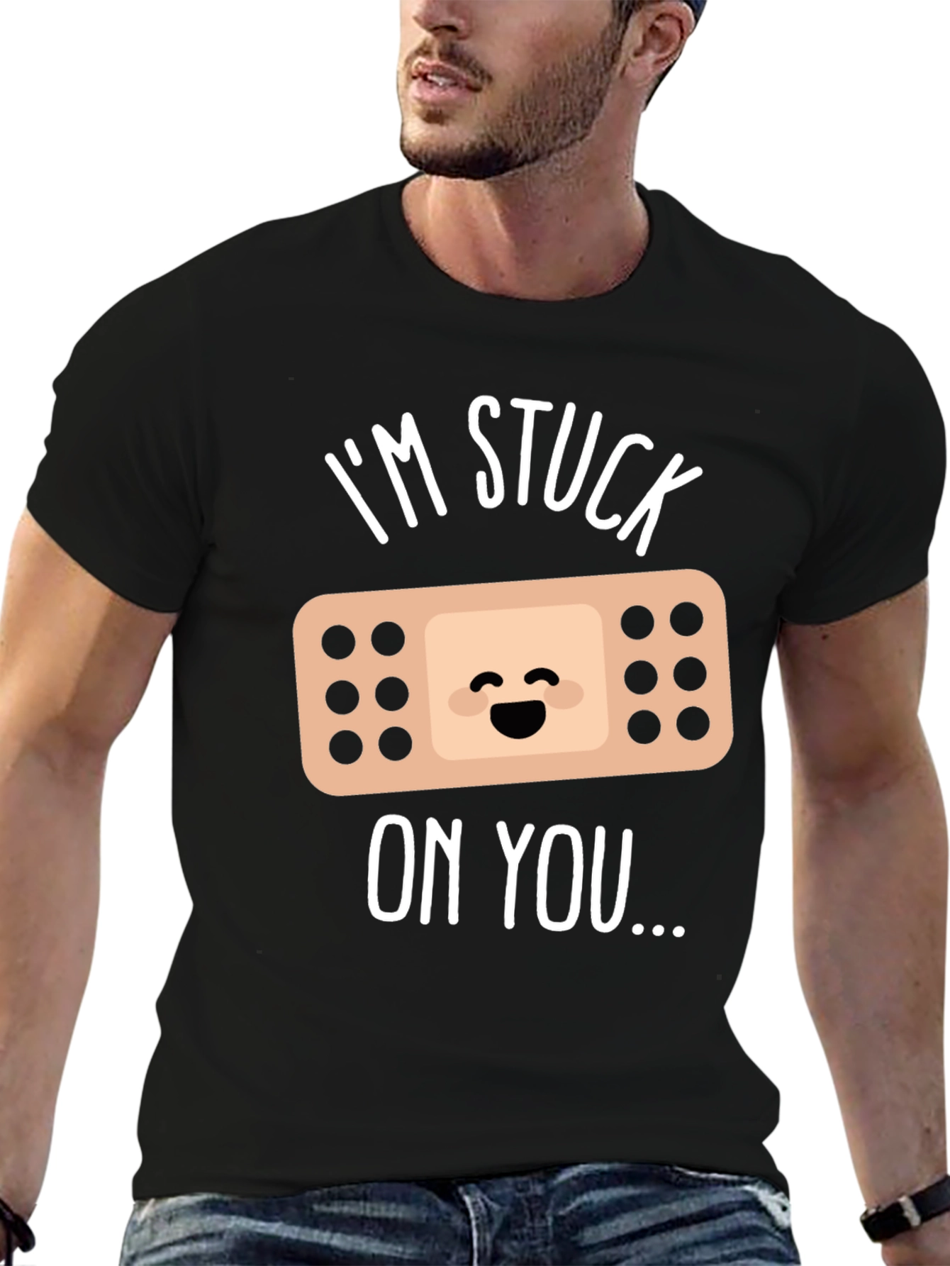 Stuck On You Bandage Graphic Tee - Black