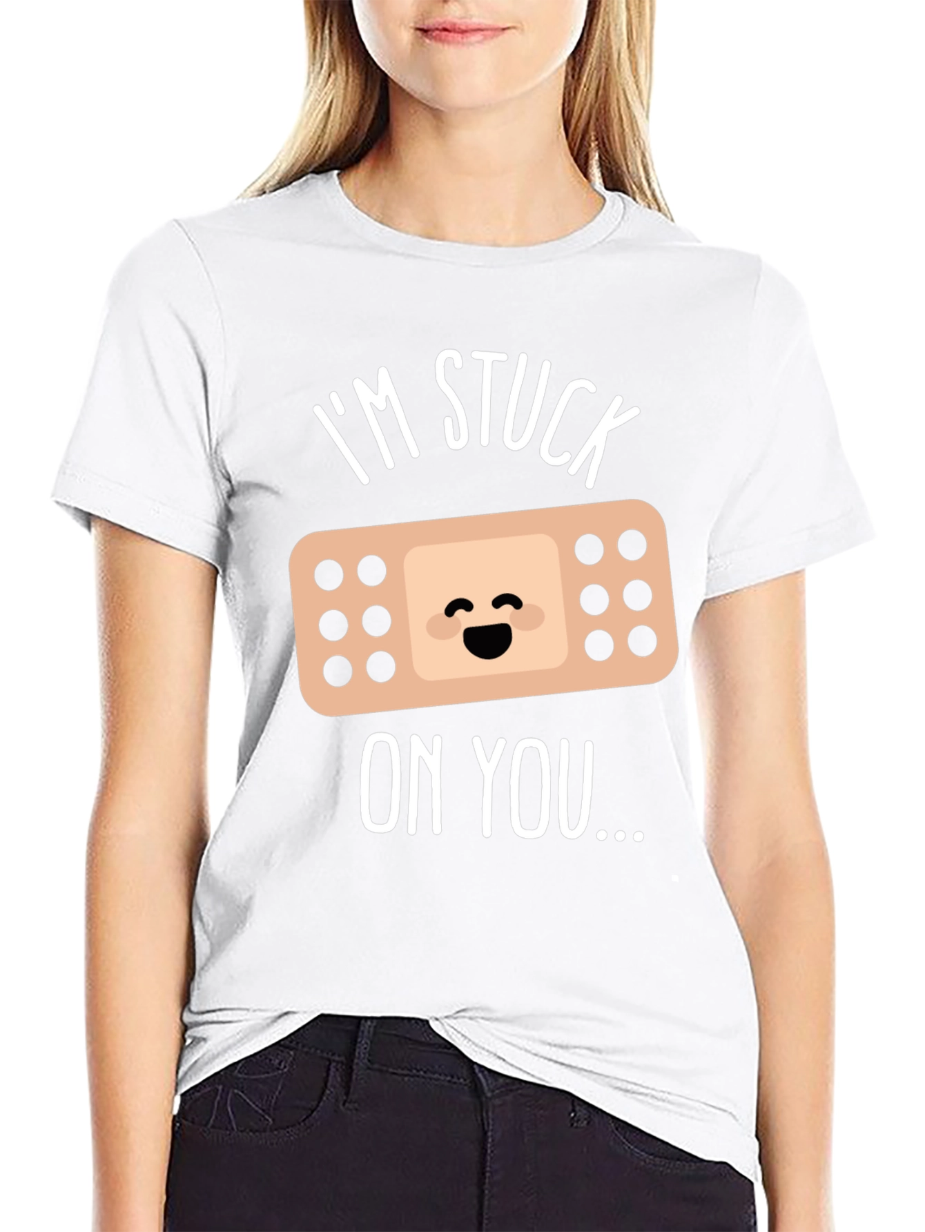 Stuck On You Bandage Graphic Tee - Black