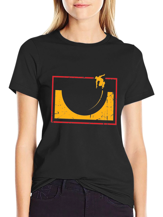 Skate Halfpipe Graphic Tee - Retro Skateboarding Shirt