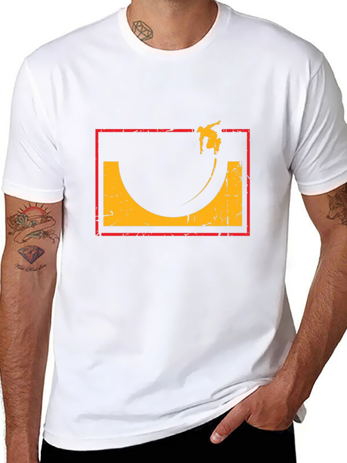 Skate Halfpipe Graphic Tee - Retro Skateboarding Shirt