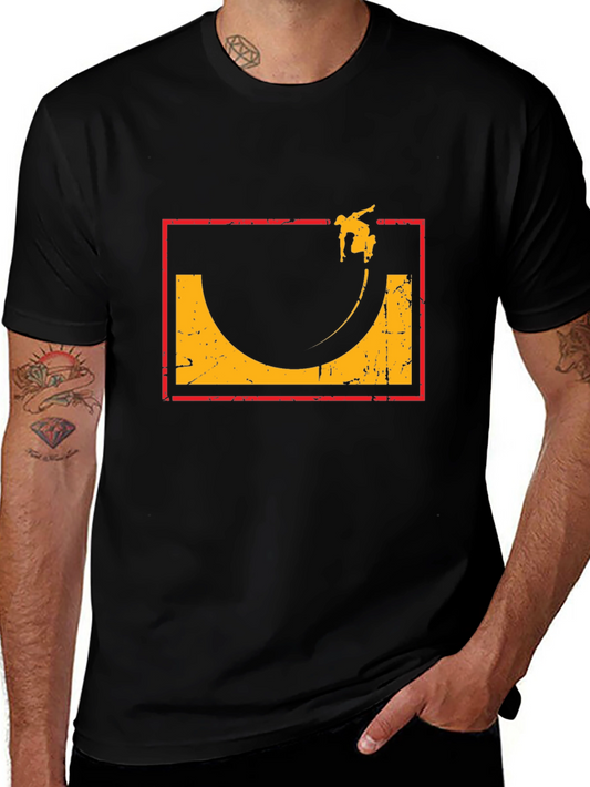 Skate Halfpipe Graphic Tee - Retro Skateboarding Shirt