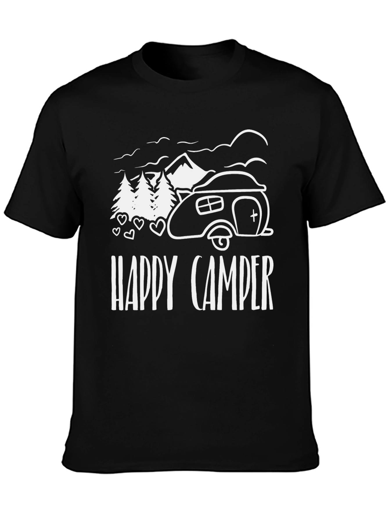 Happy Camper Graphic Tee - Black Camping Shirt