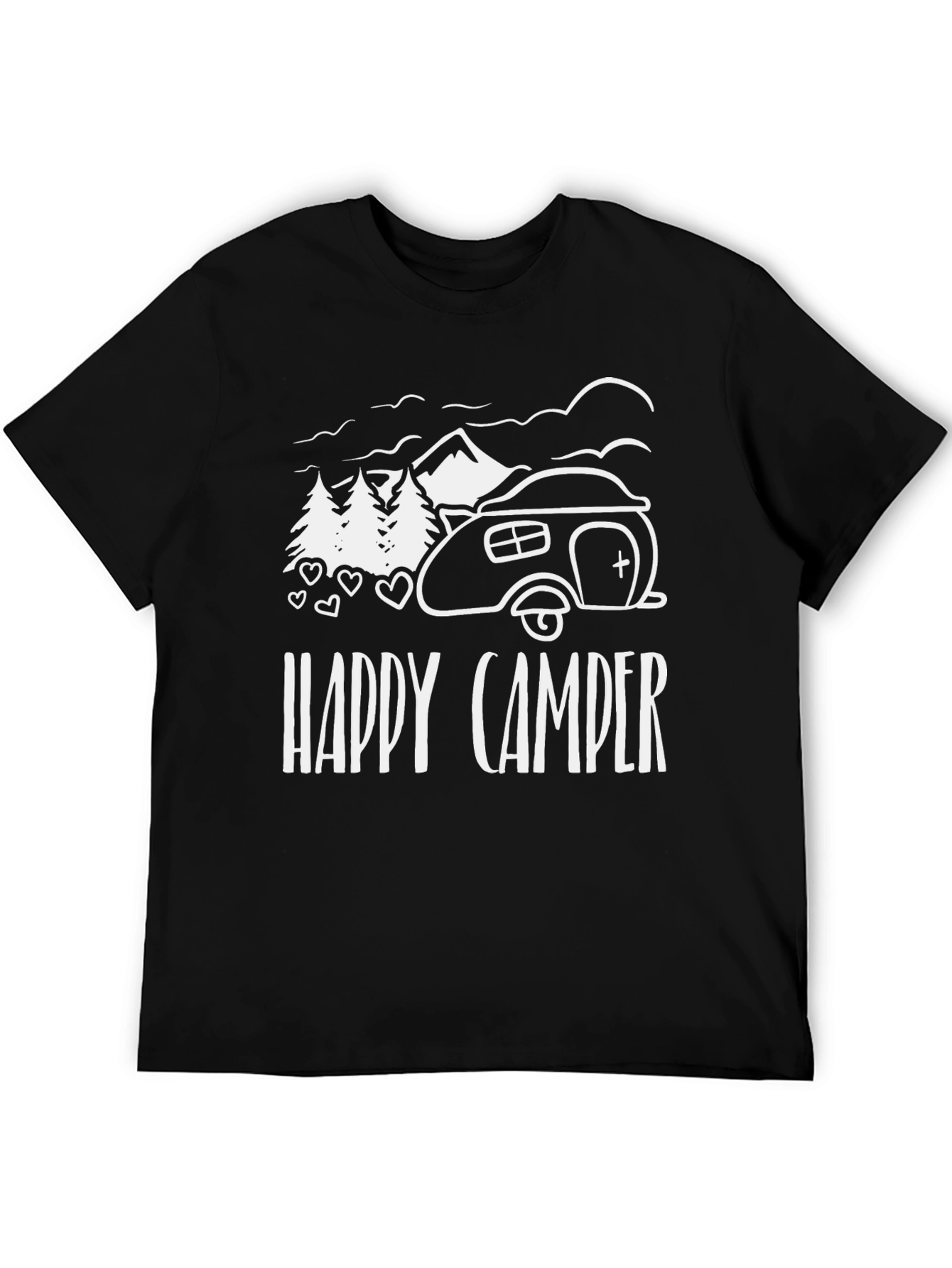Happy Camper Graphic Tee - Black Camping Shirt