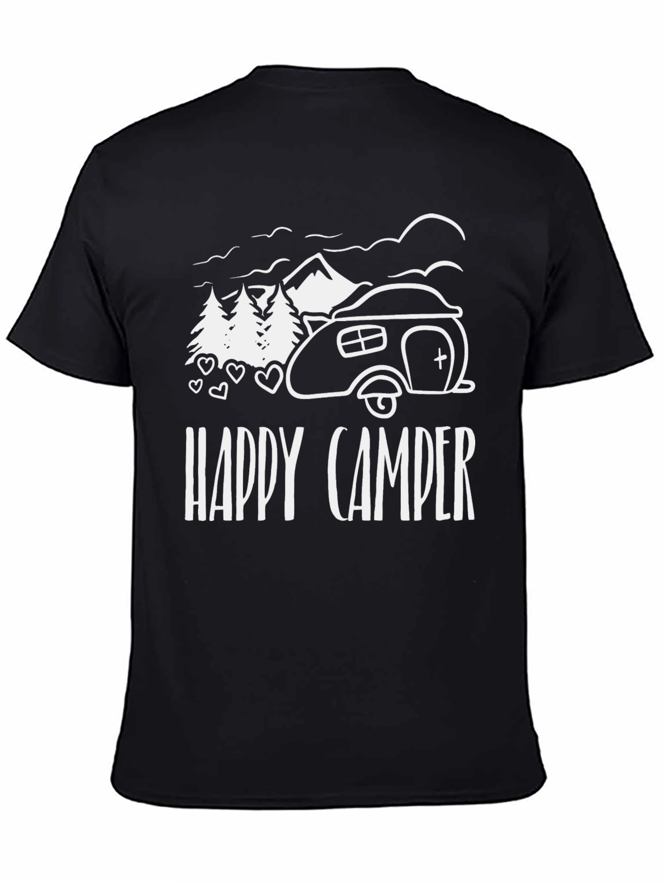 Happy Camper Graphic Tee - Black Camping Shirt
