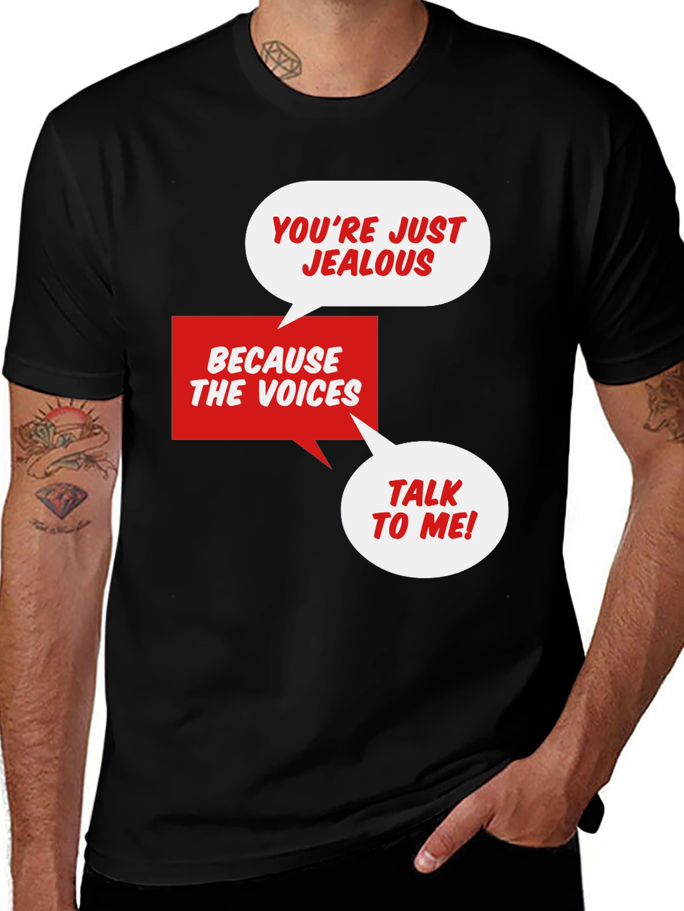 Funny Graphic T-Shirt: Jealous Voices Tee