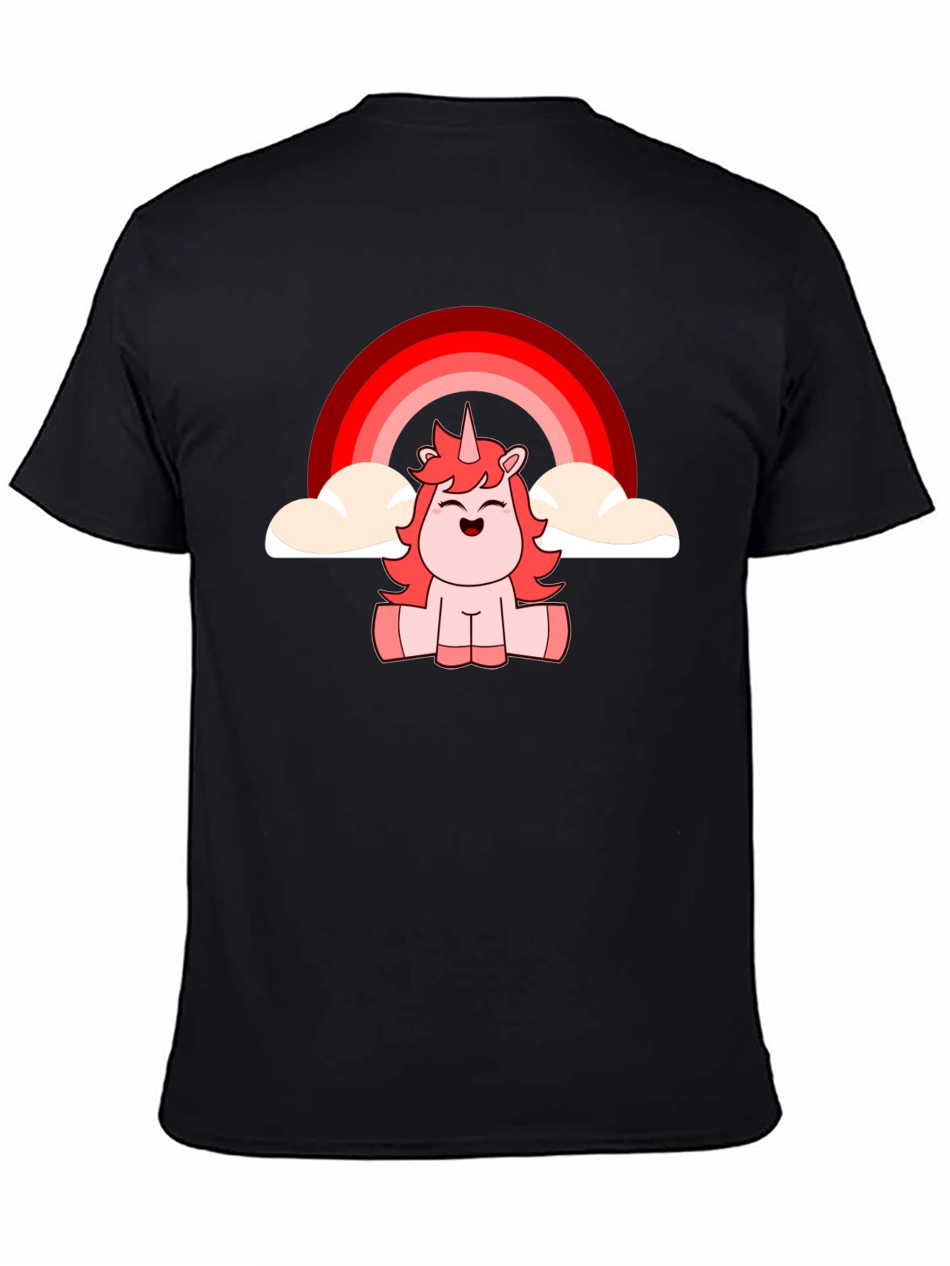 Unicorn Rainbow Graphic T-Shirt - Black