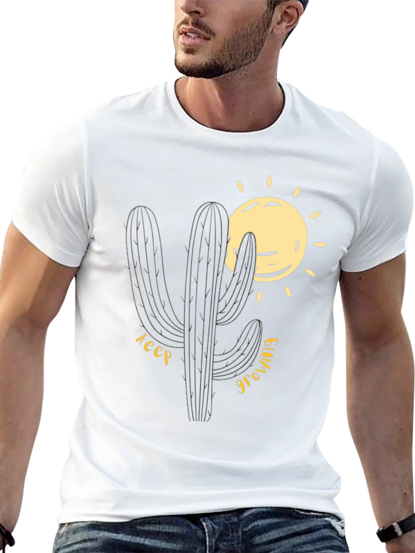 Cactus Graphic T-Shirt - Keep Growing Design