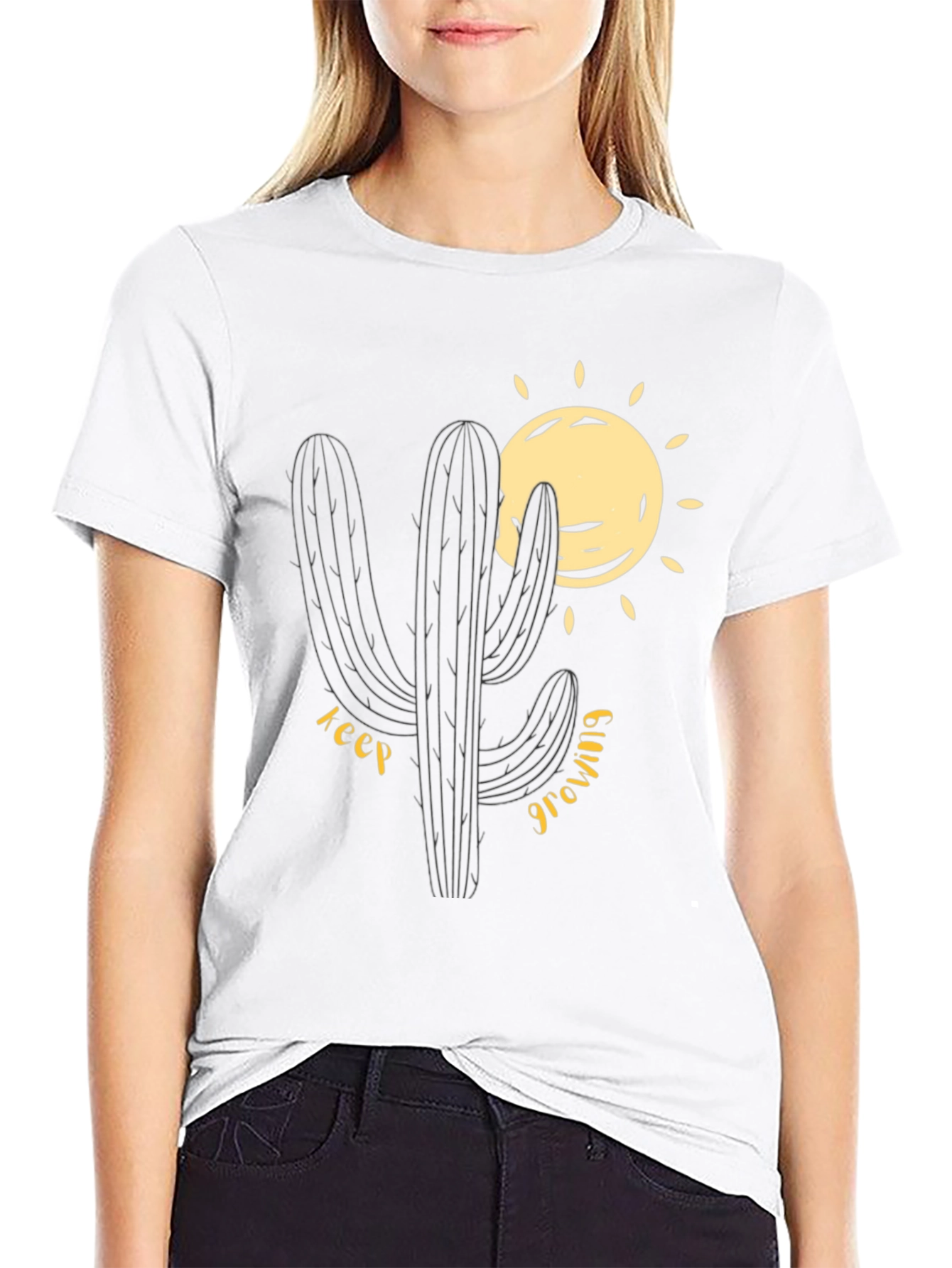 Cactus Graphic T-Shirt - Keep Growing Design