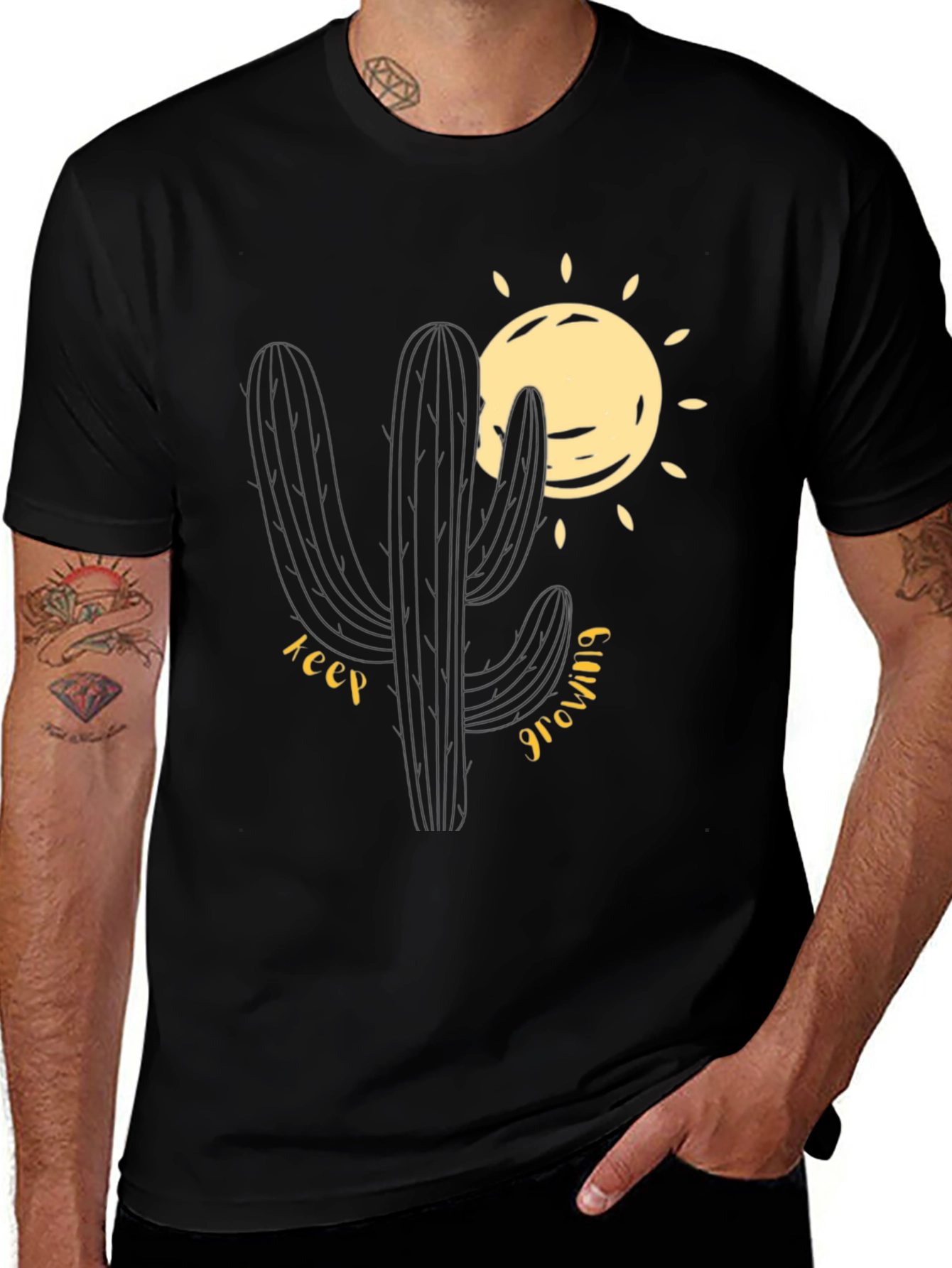 Cactus Graphic T-Shirt - Keep Growing Design