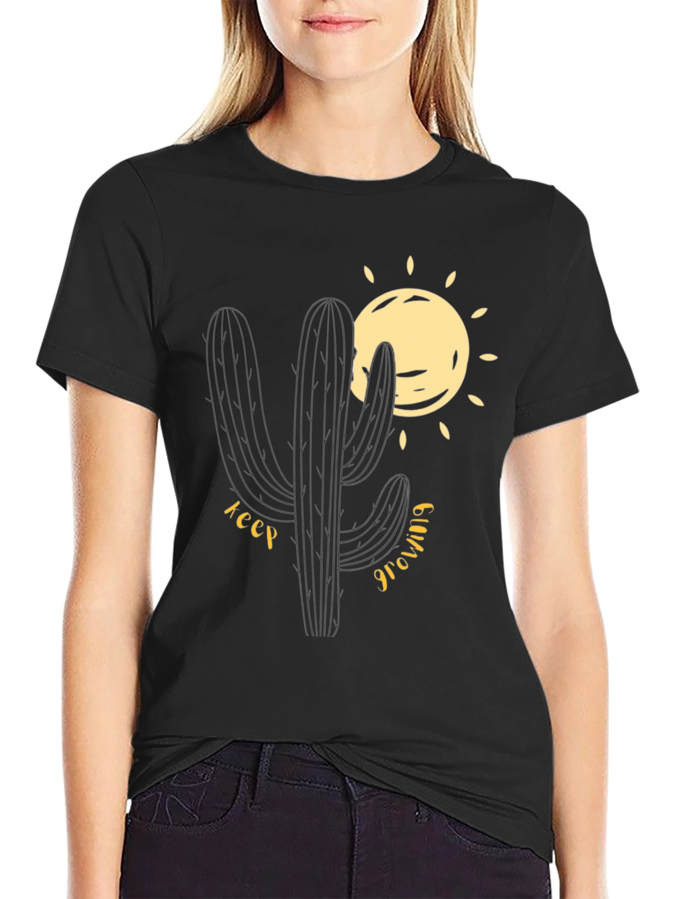 Cactus Graphic T-Shirt - Keep Growing Design