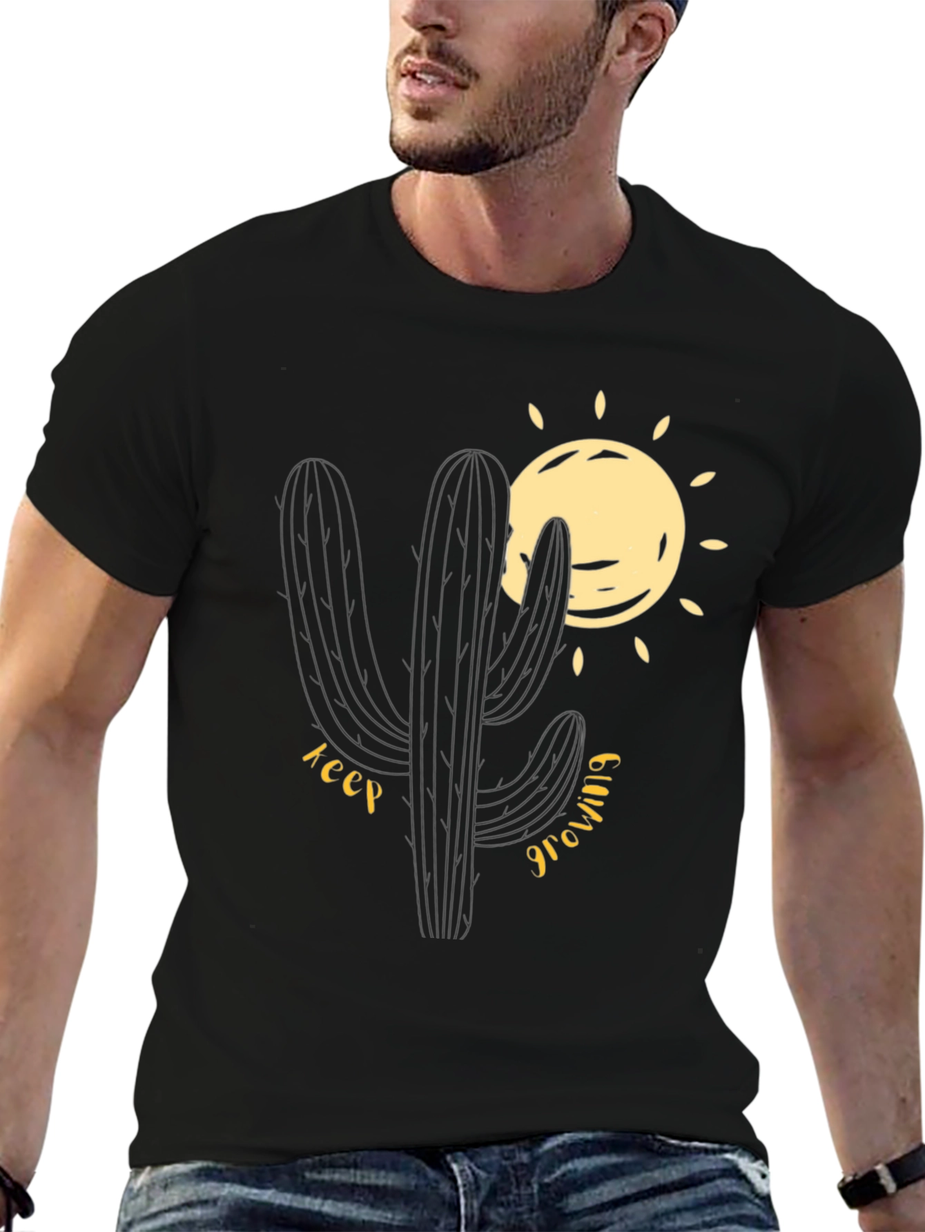 Cactus Graphic T-Shirt - Keep Growing Design
