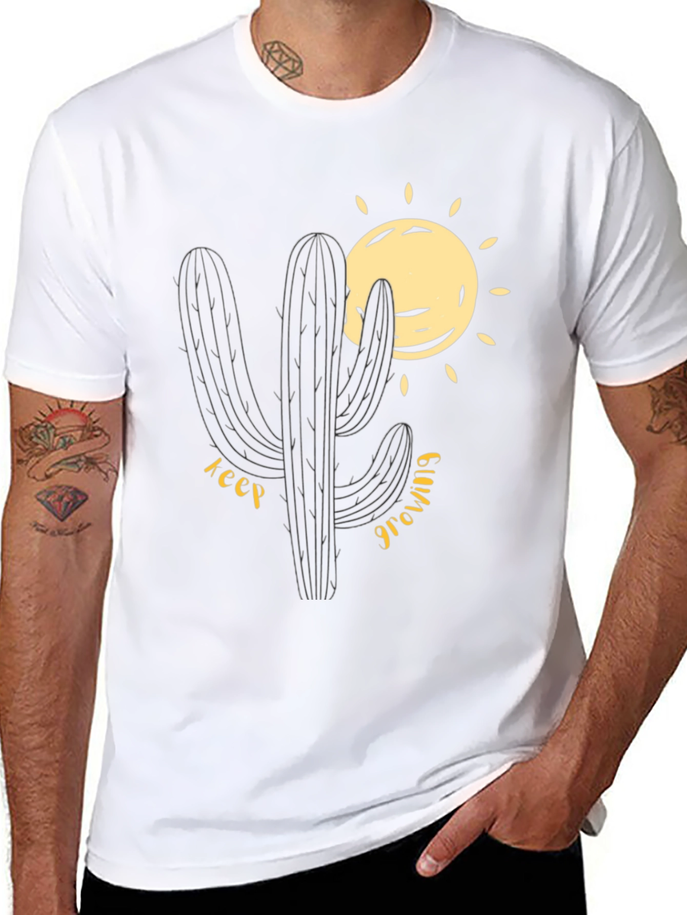 Cactus Graphic T-Shirt - Keep Growing Design
