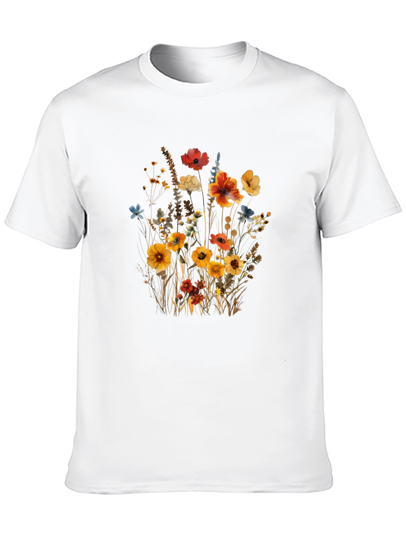 Floral Print Black T-Shirt - Nature Inspired Style