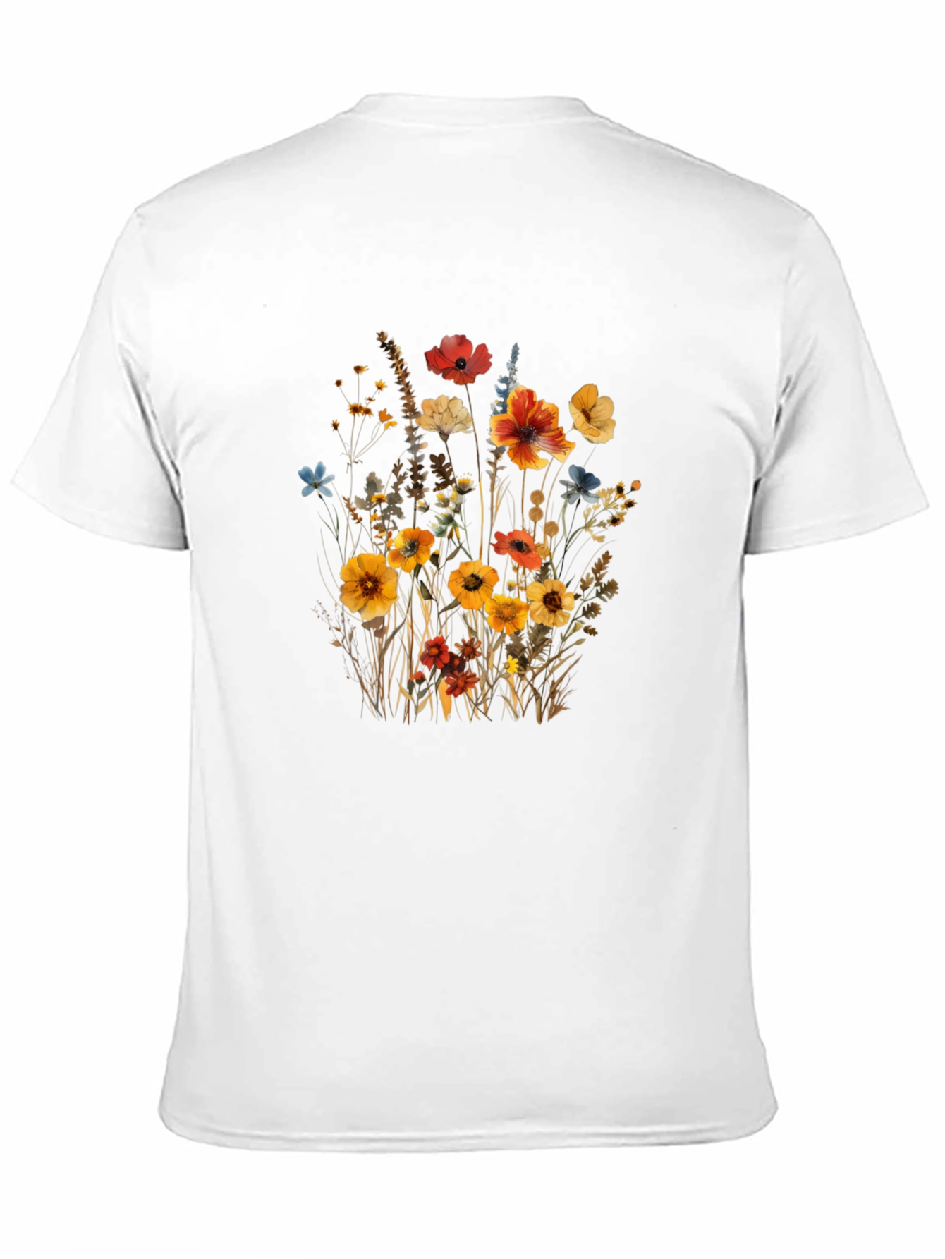 Floral Print Black T-Shirt - Nature Inspired Style