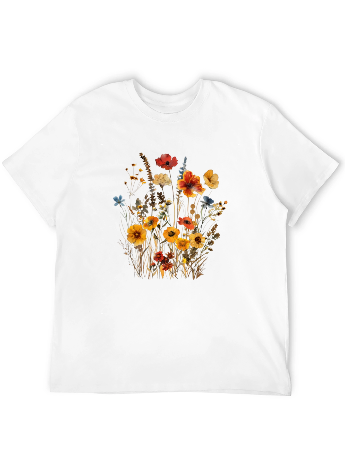 Floral Print Black T-Shirt - Nature Inspired Style