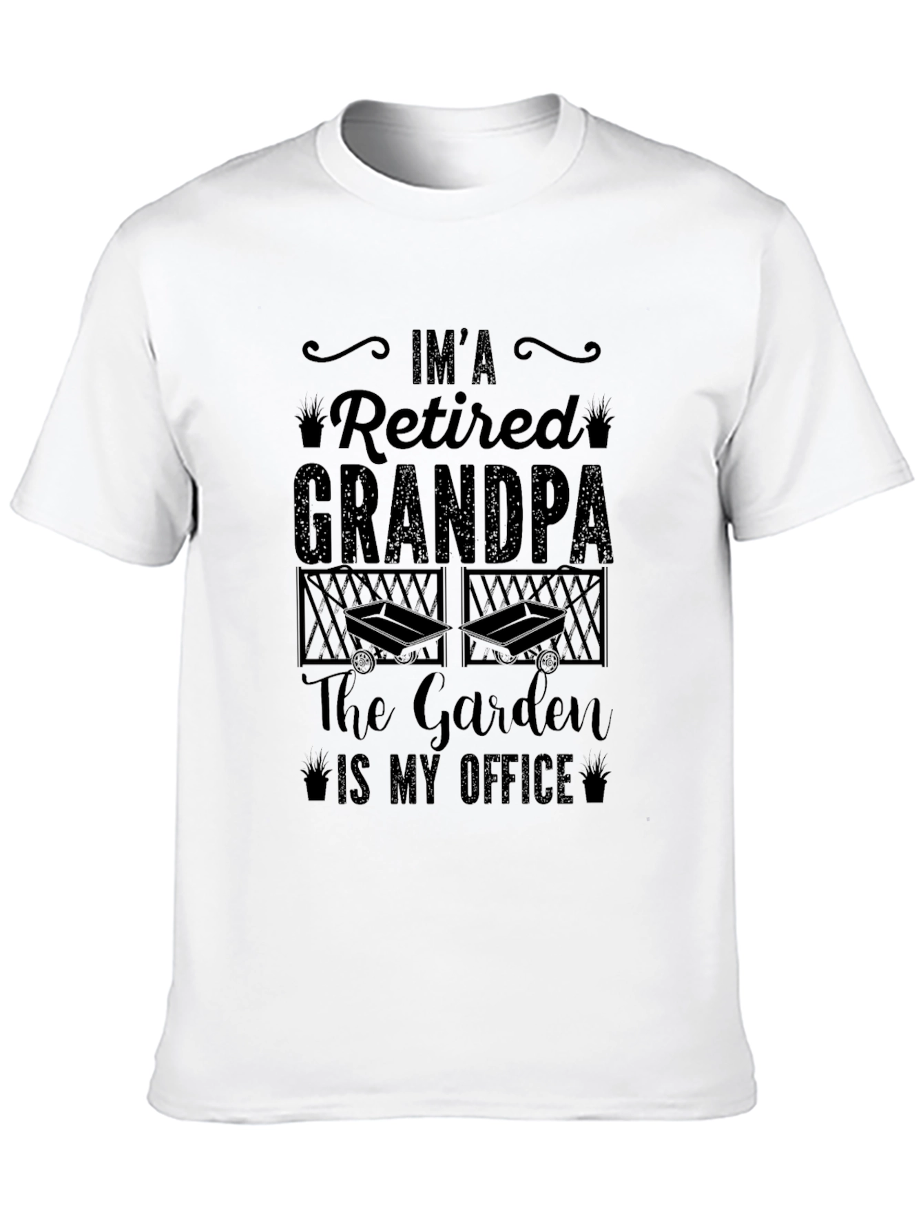 Retired Grandpa Garden Office Black T-Shirt