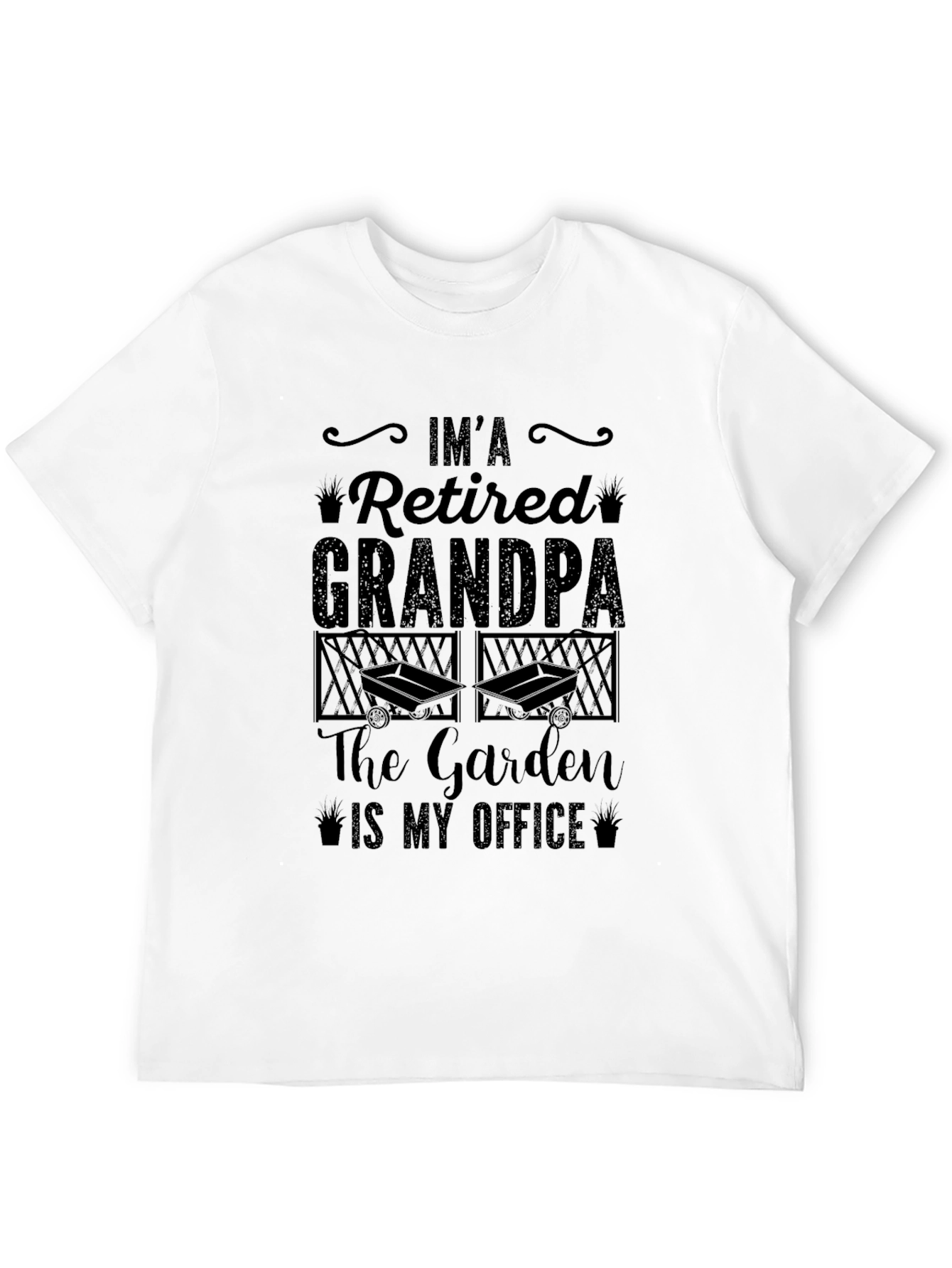 Retired Grandpa Garden Office Black T-Shirt