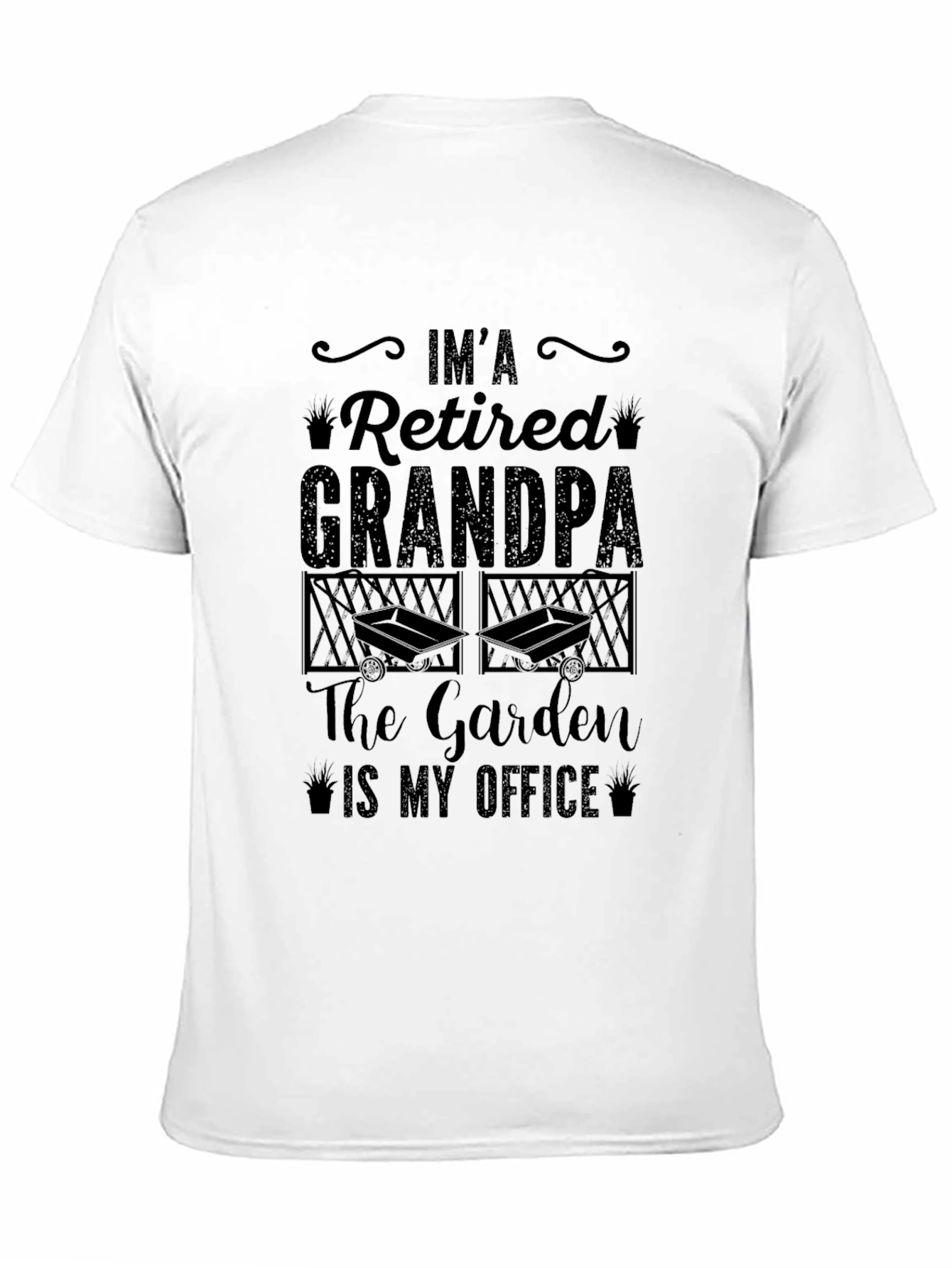 Retired Grandpa Garden Office Black T-Shirt