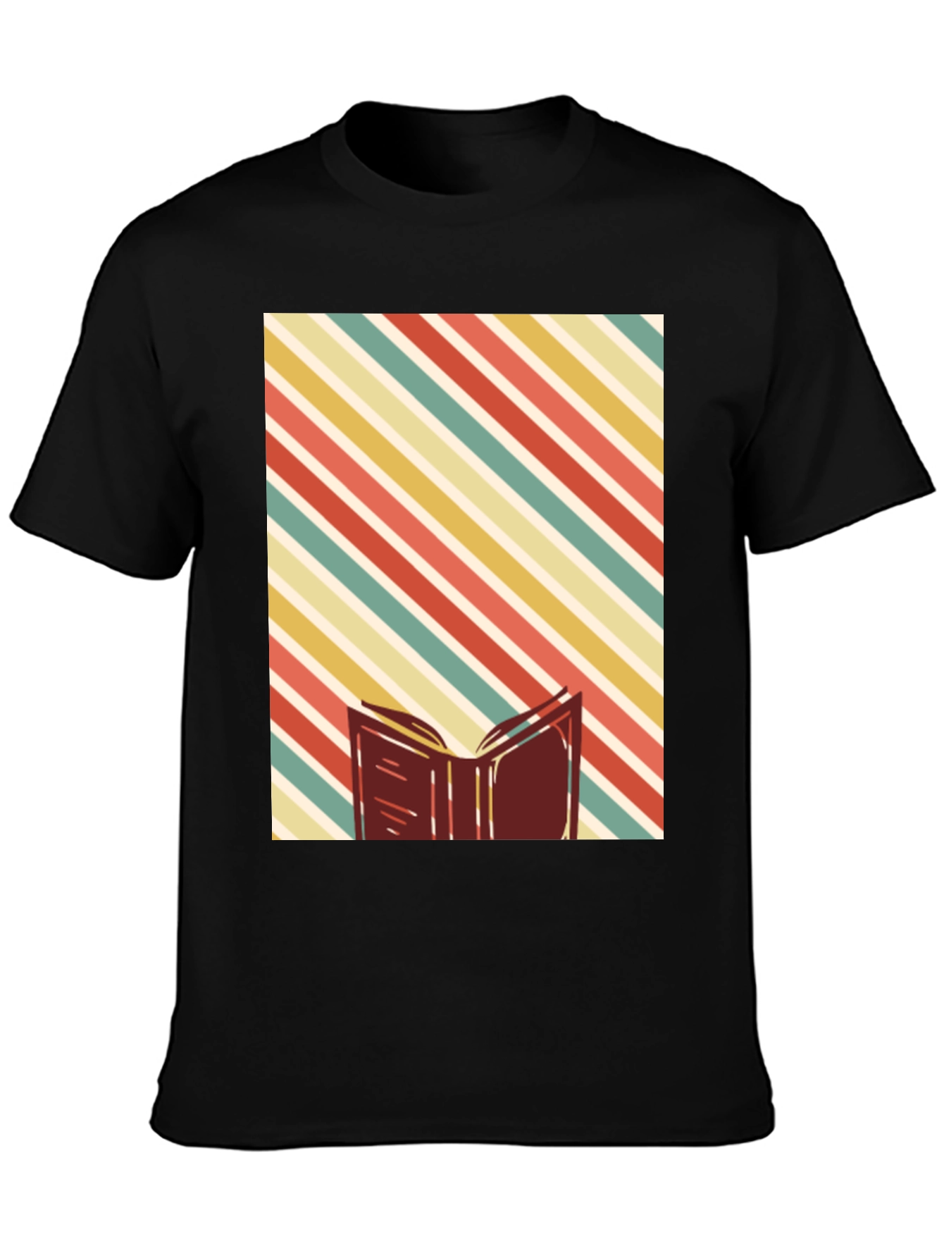 Retro Striped Book T-Shirt - Readers Delight