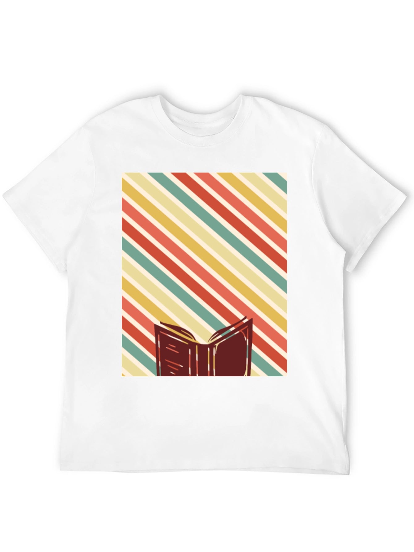 Retro Striped Book T-Shirt - Readers Delight