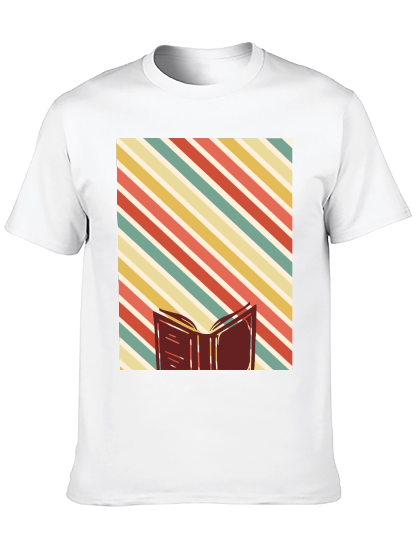 Retro Striped Book T-Shirt - Readers Delight