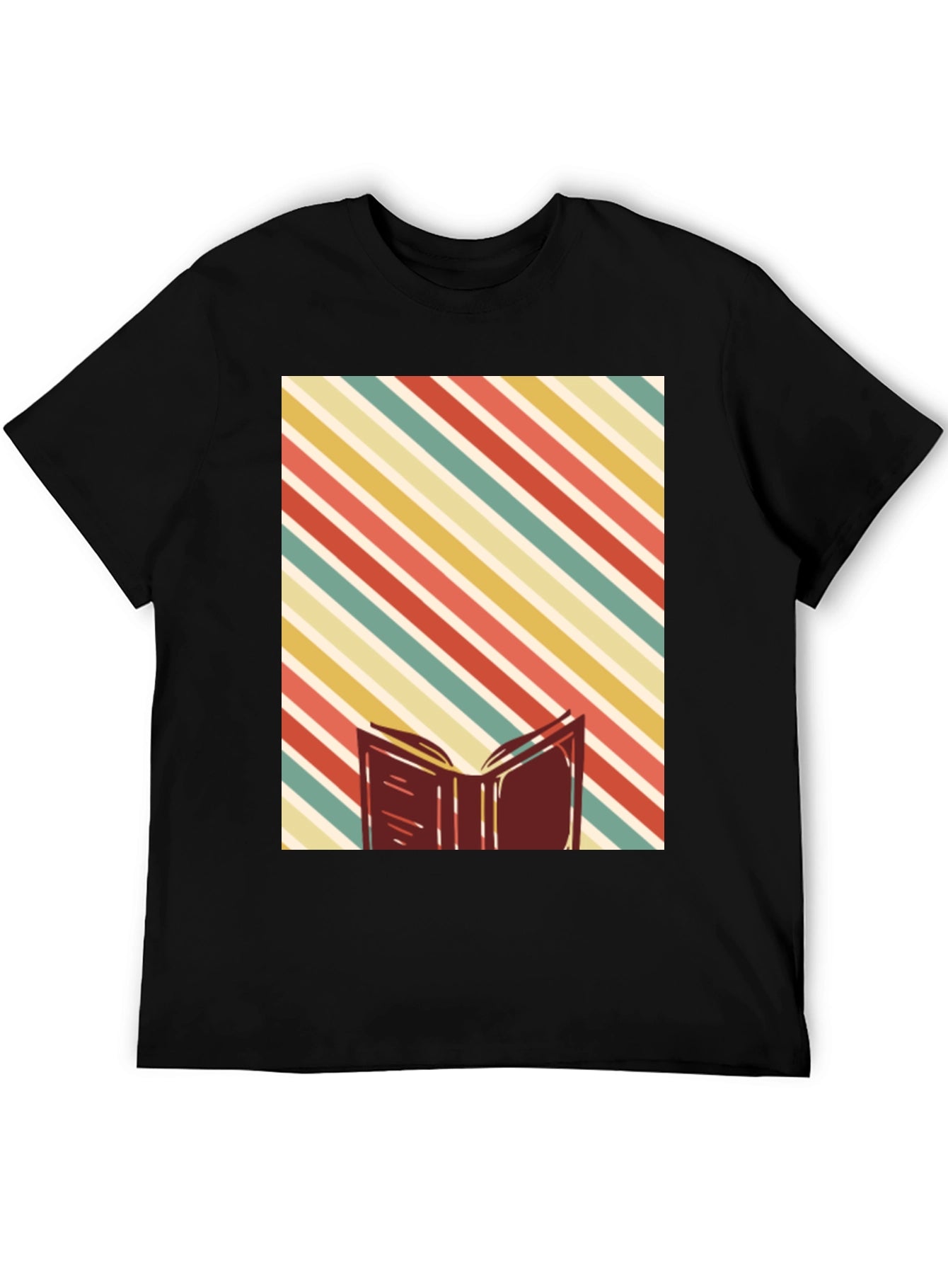 Retro Striped Book T-Shirt - Readers Delight