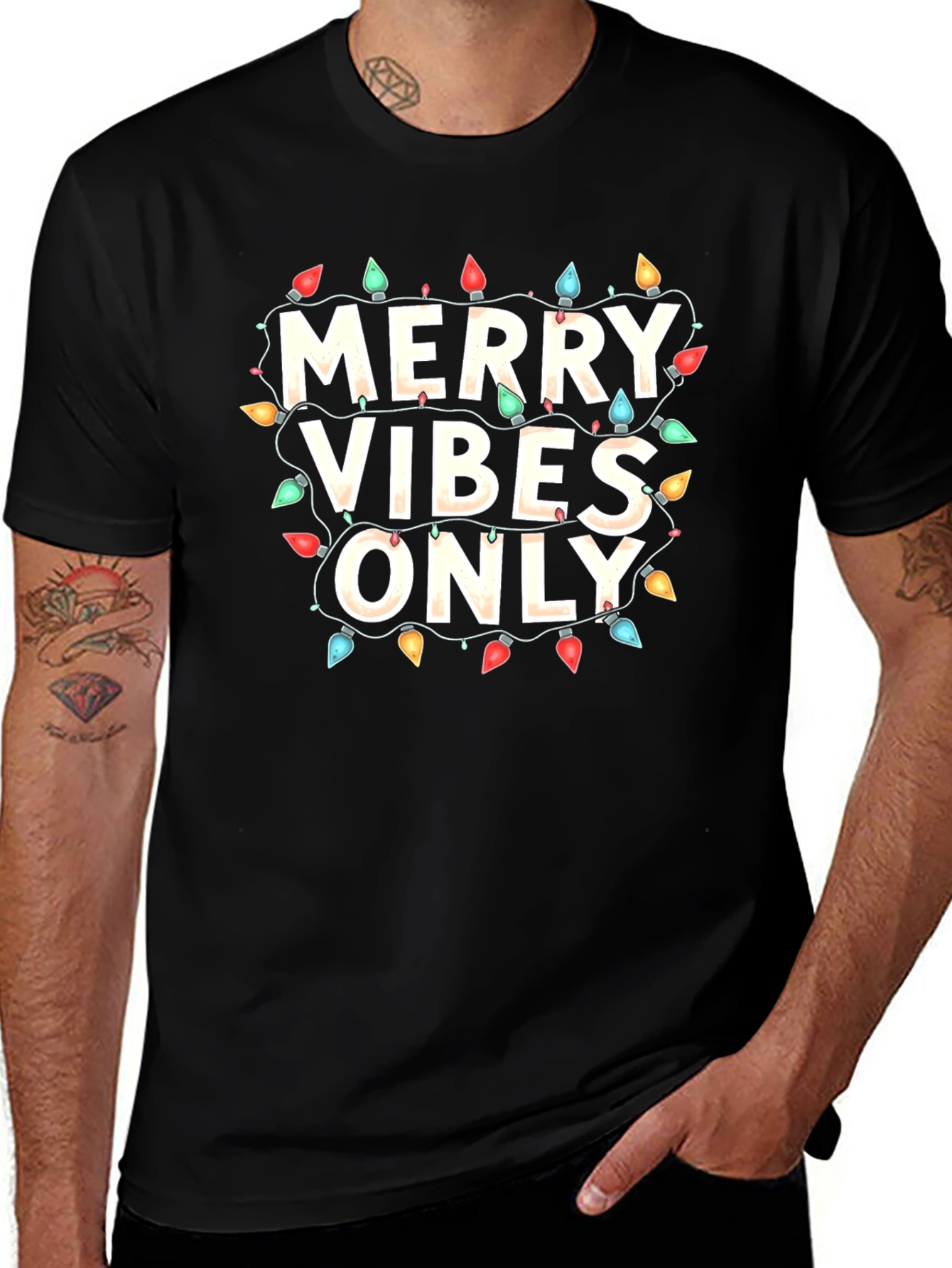 Merry Vibes Only Christmas Lights T-Shirt