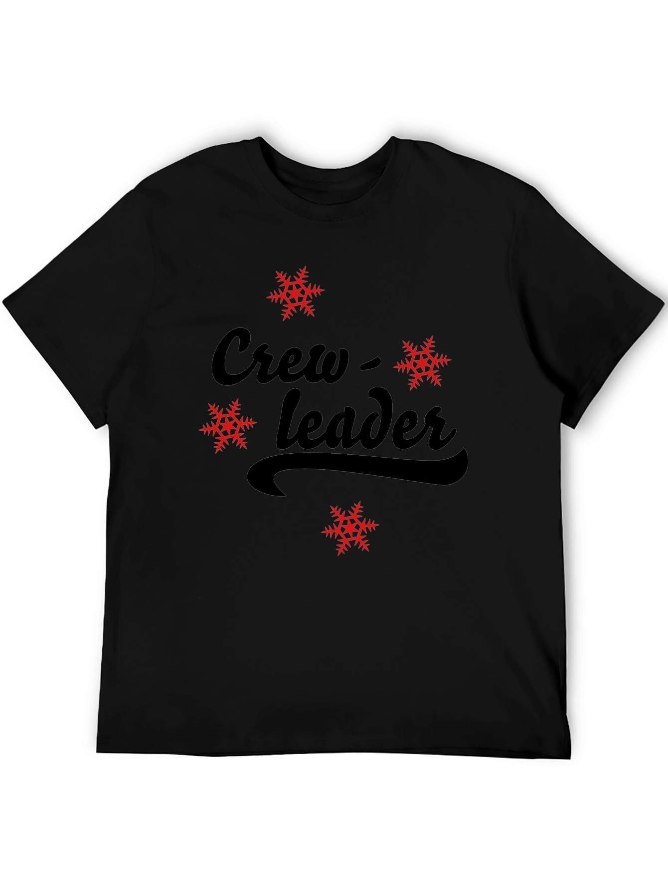 Crew Leader Snowflake Graphic Black T-Shirt