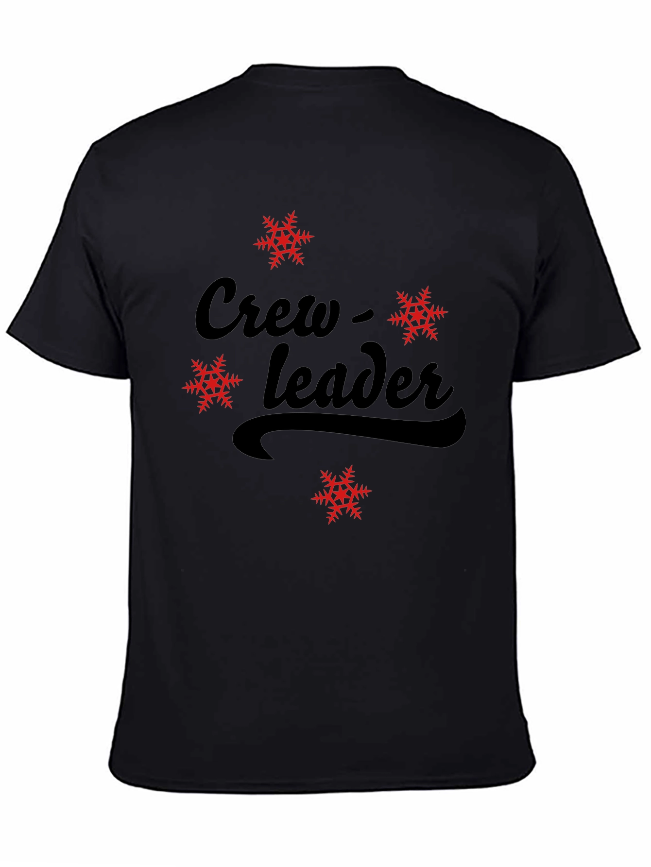 Crew Leader Snowflake Graphic Black T-Shirt