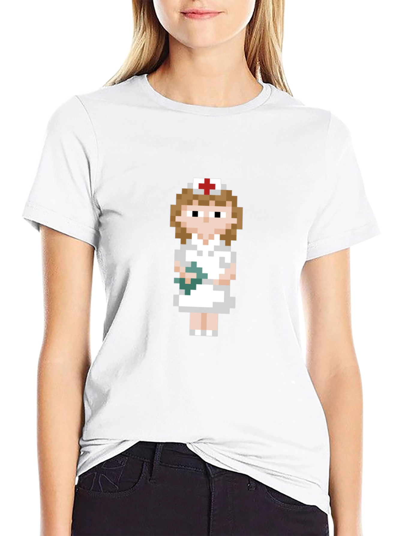 Pixel Nurse T-Shirt - Retro Gaming Style