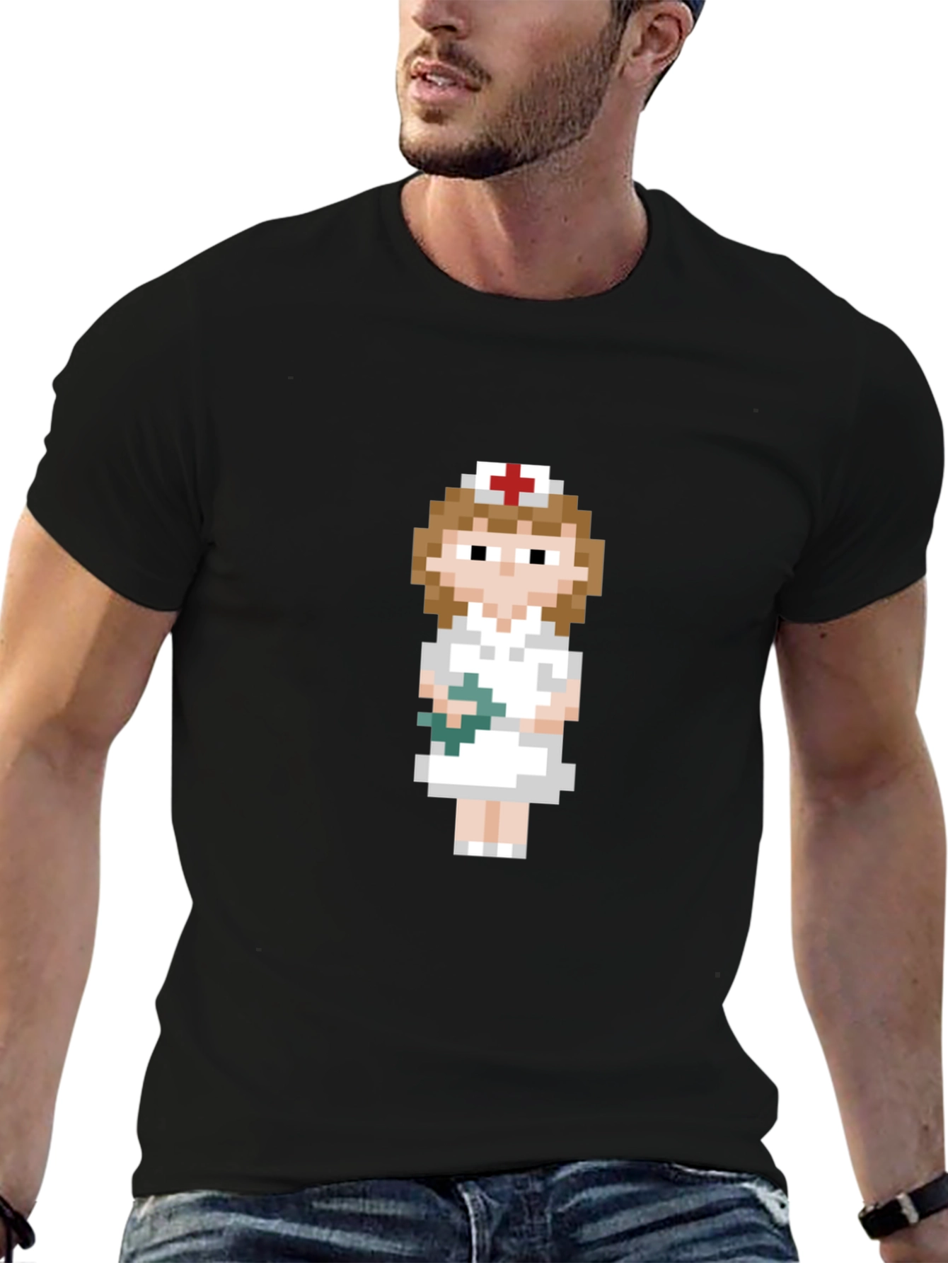 Pixel Nurse T-Shirt - Retro Gaming Style