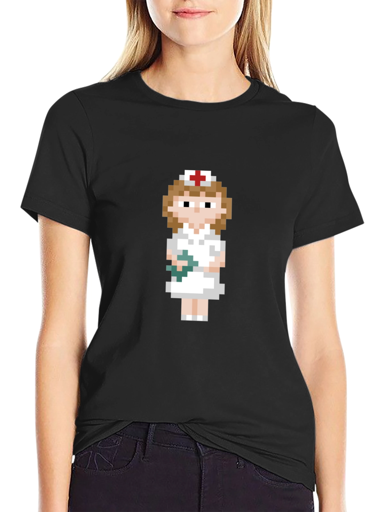 Pixel Nurse T-Shirt - Retro Gaming Style