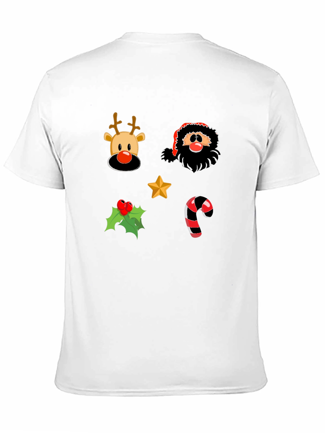 Festive Christmas Icons Black T-Shirt