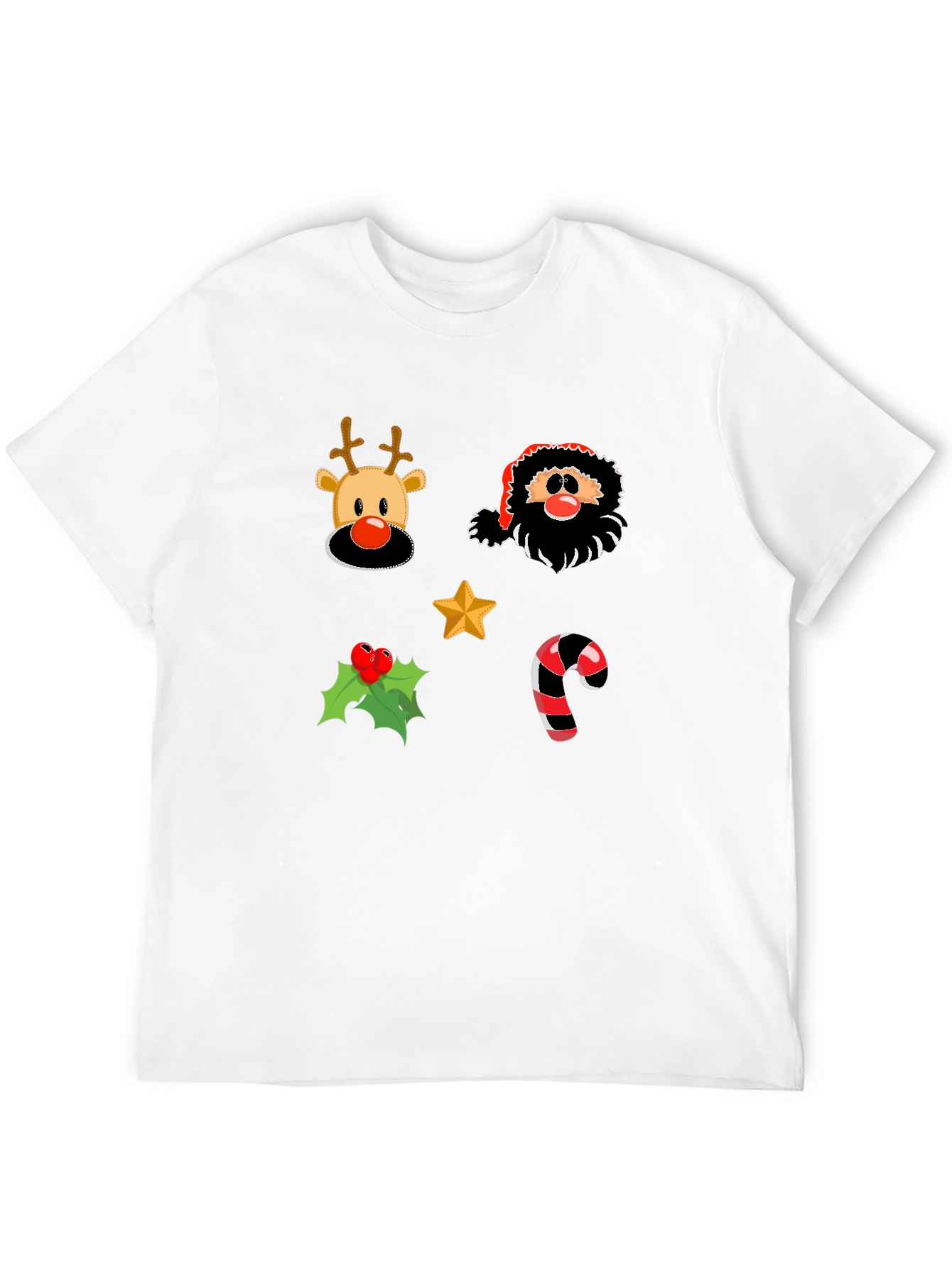 Festive Christmas Icons Black T-Shirt