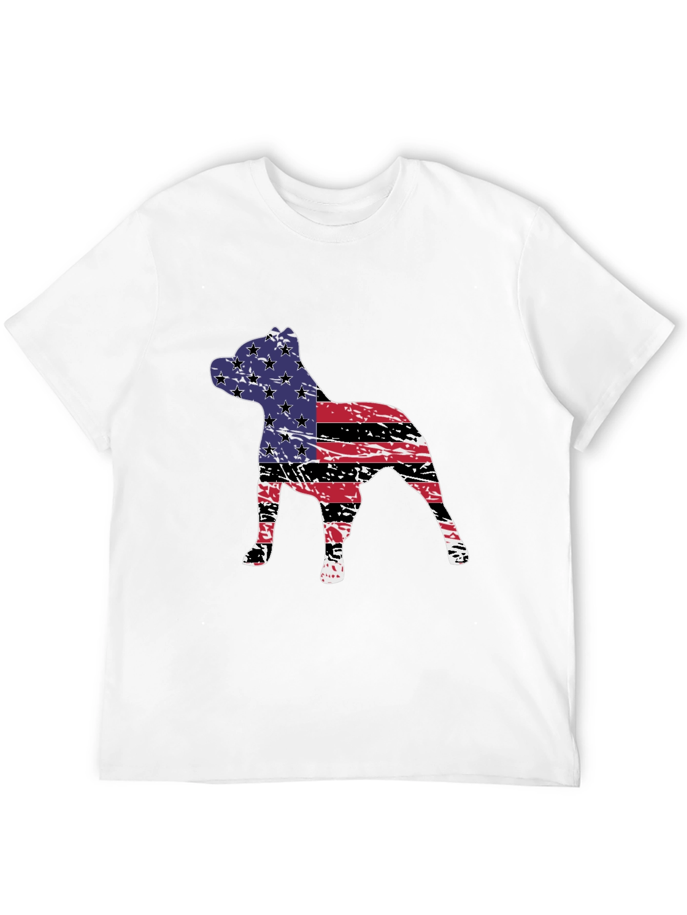 American Flag Dog Graphic Tee - Patriotic Style