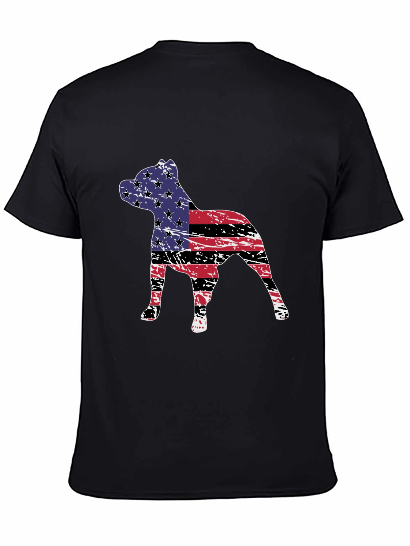 American Flag Dog Graphic Tee - Patriotic Style