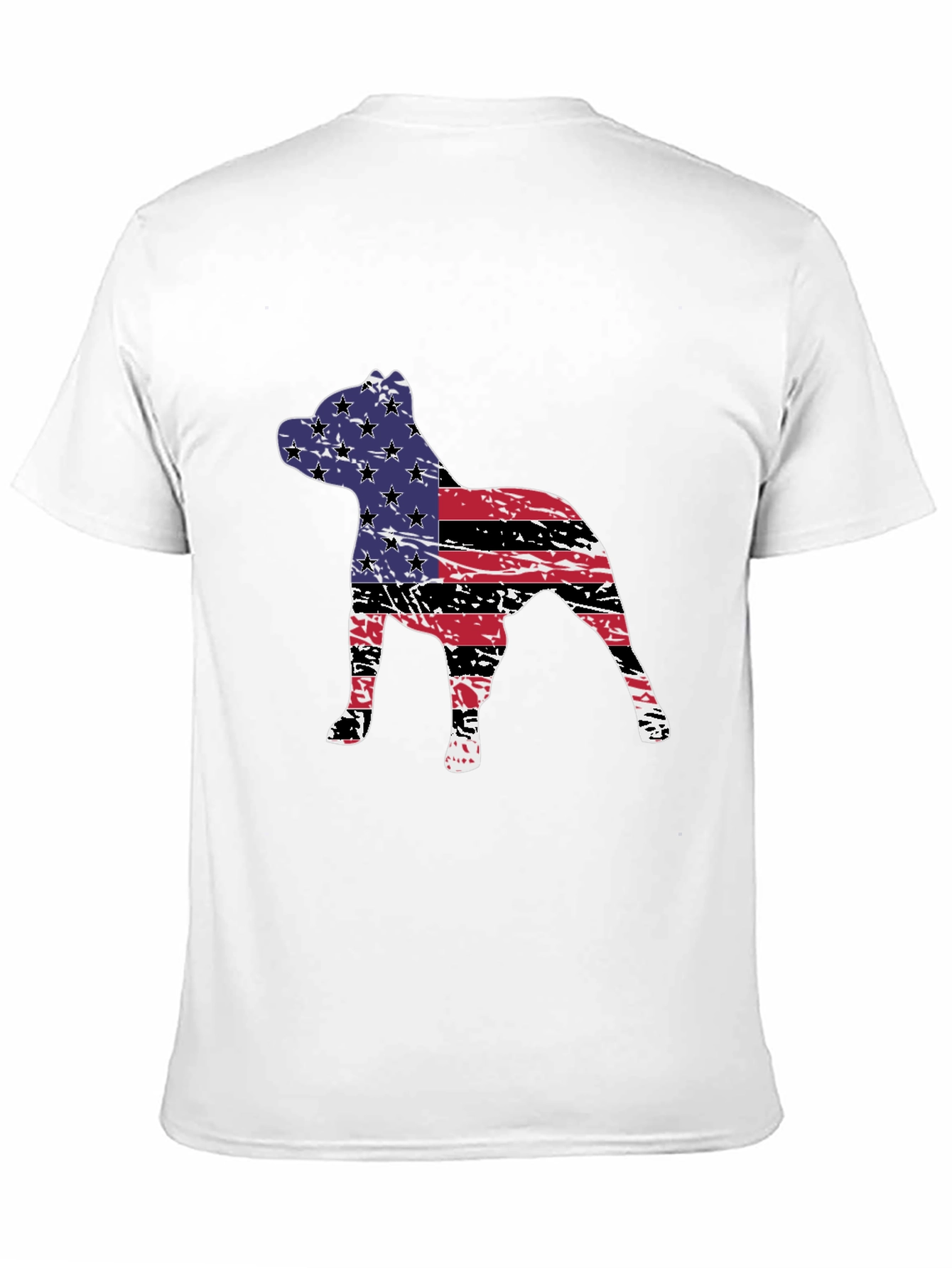 American Flag Dog Graphic Tee - Patriotic Style