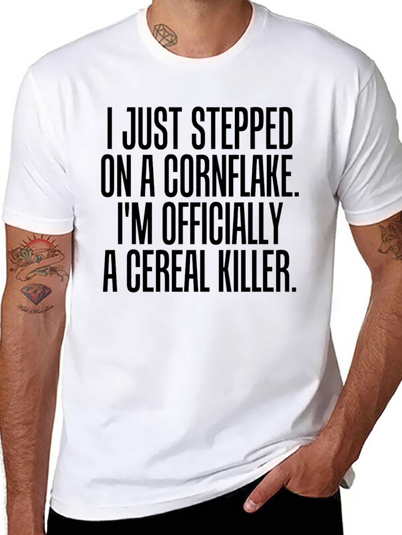 Cereal Killer Graphic T-Shirt Funny Humor Tee