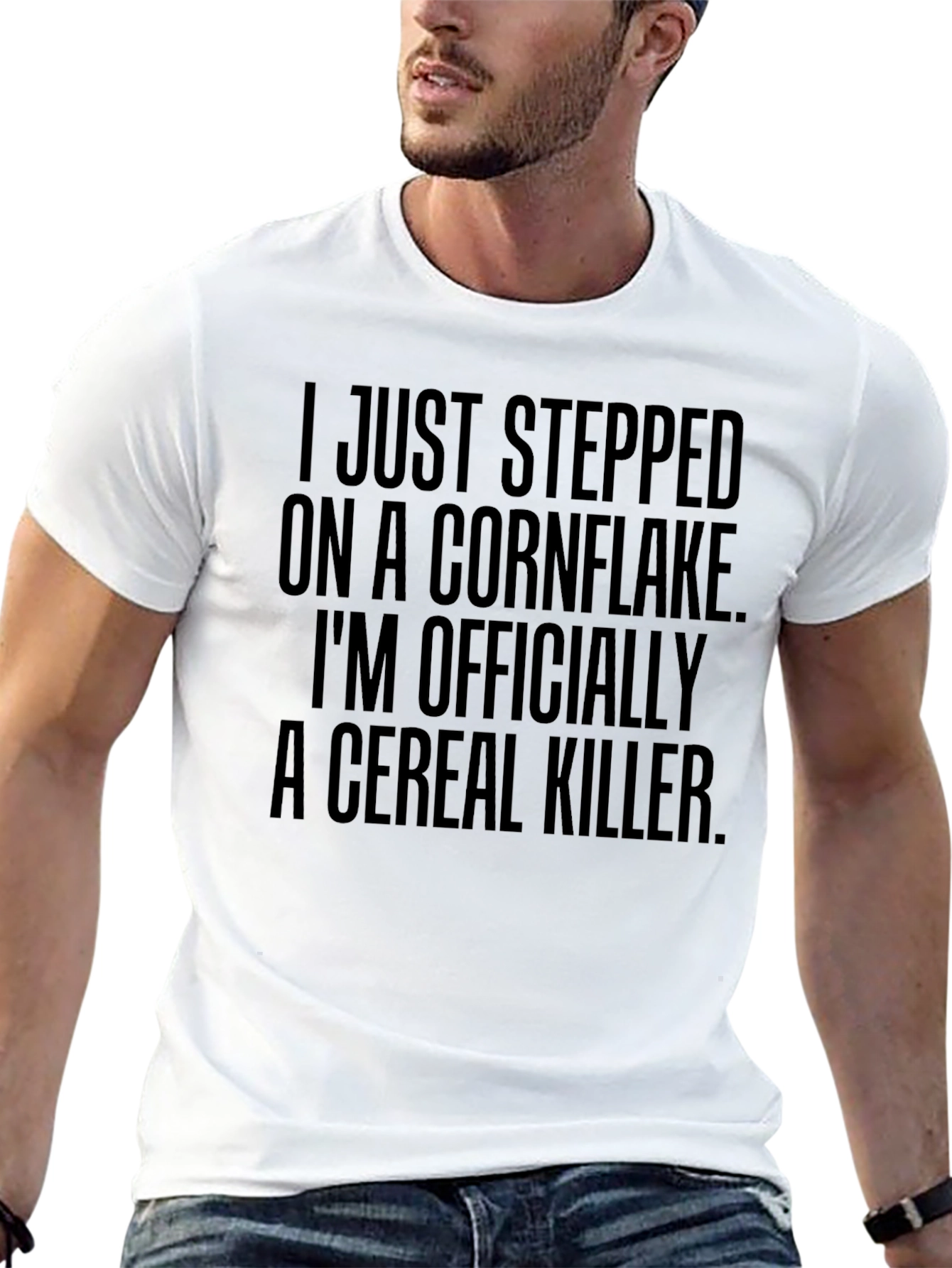 Cereal Killer Graphic T-Shirt Funny Humor Tee