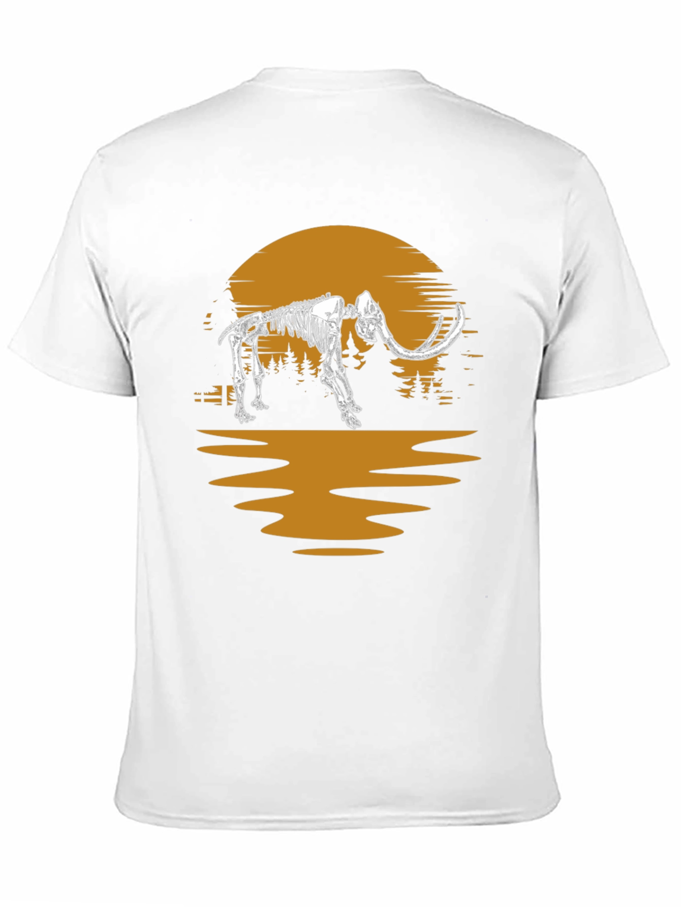 Mammoth Skeleton Sunset Graphic Tee - Unique Print