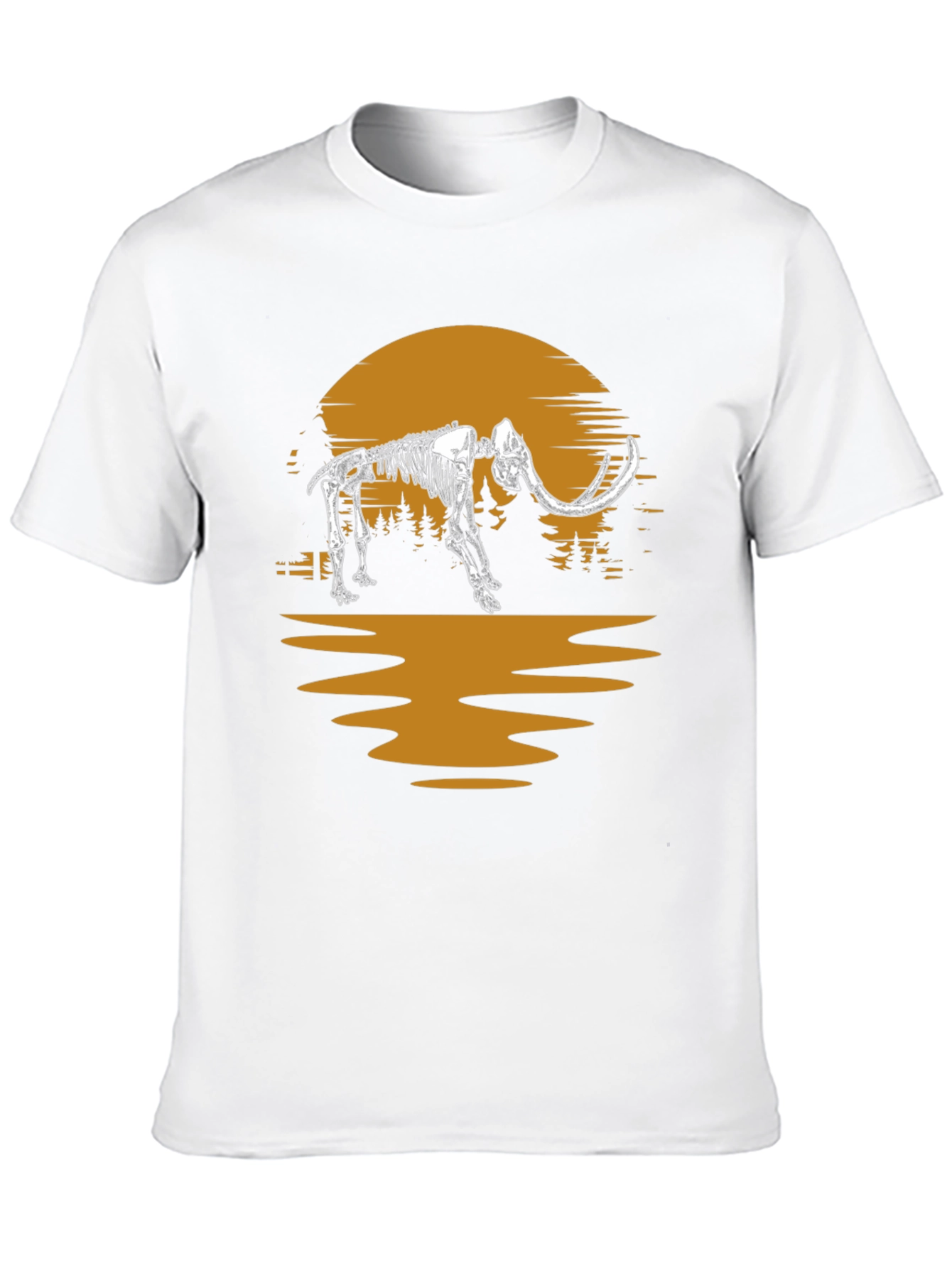 Mammoth Skeleton Sunset Graphic Tee - Unique Print